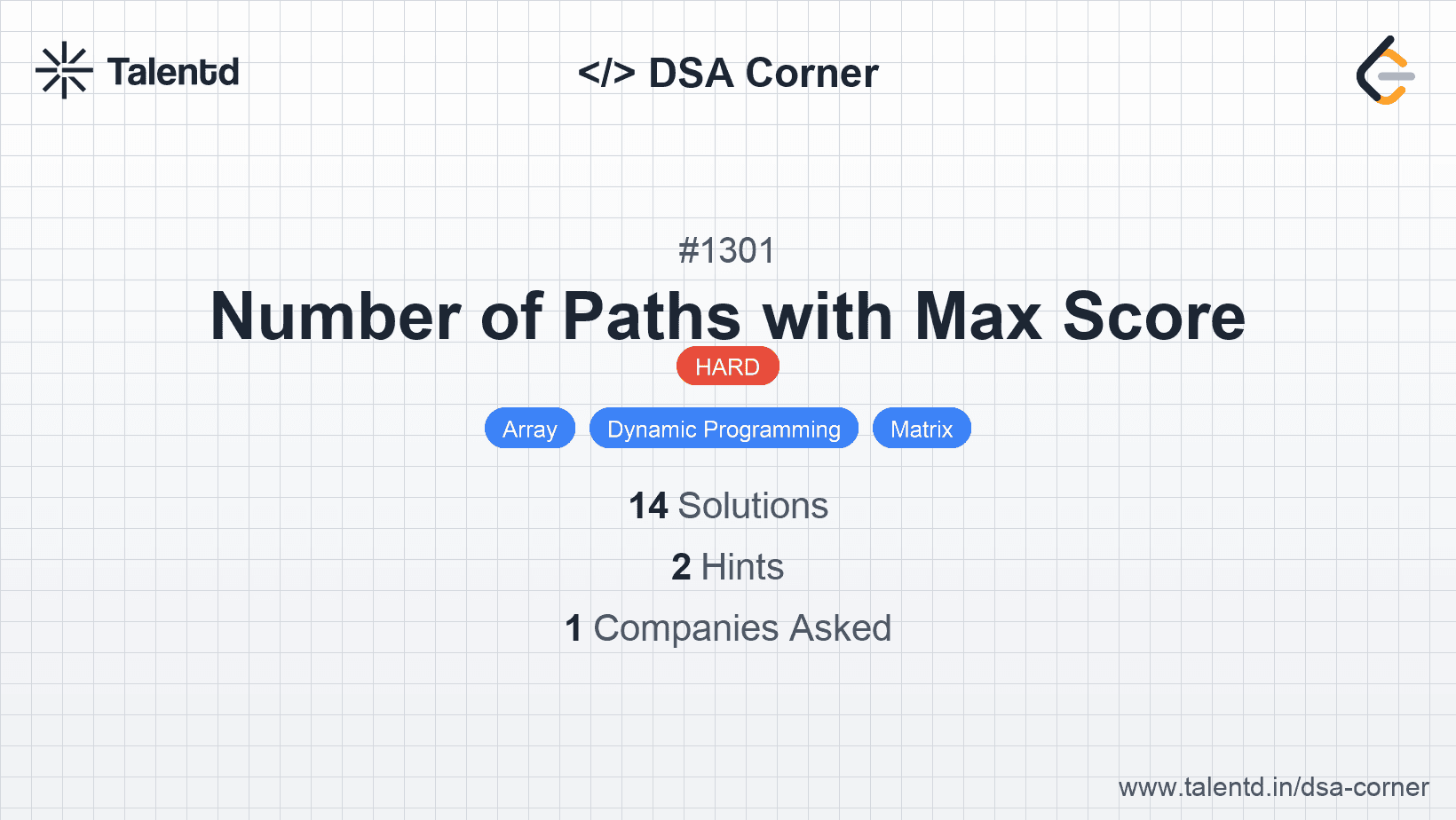 Problem visualization for Number of Paths with Max Score