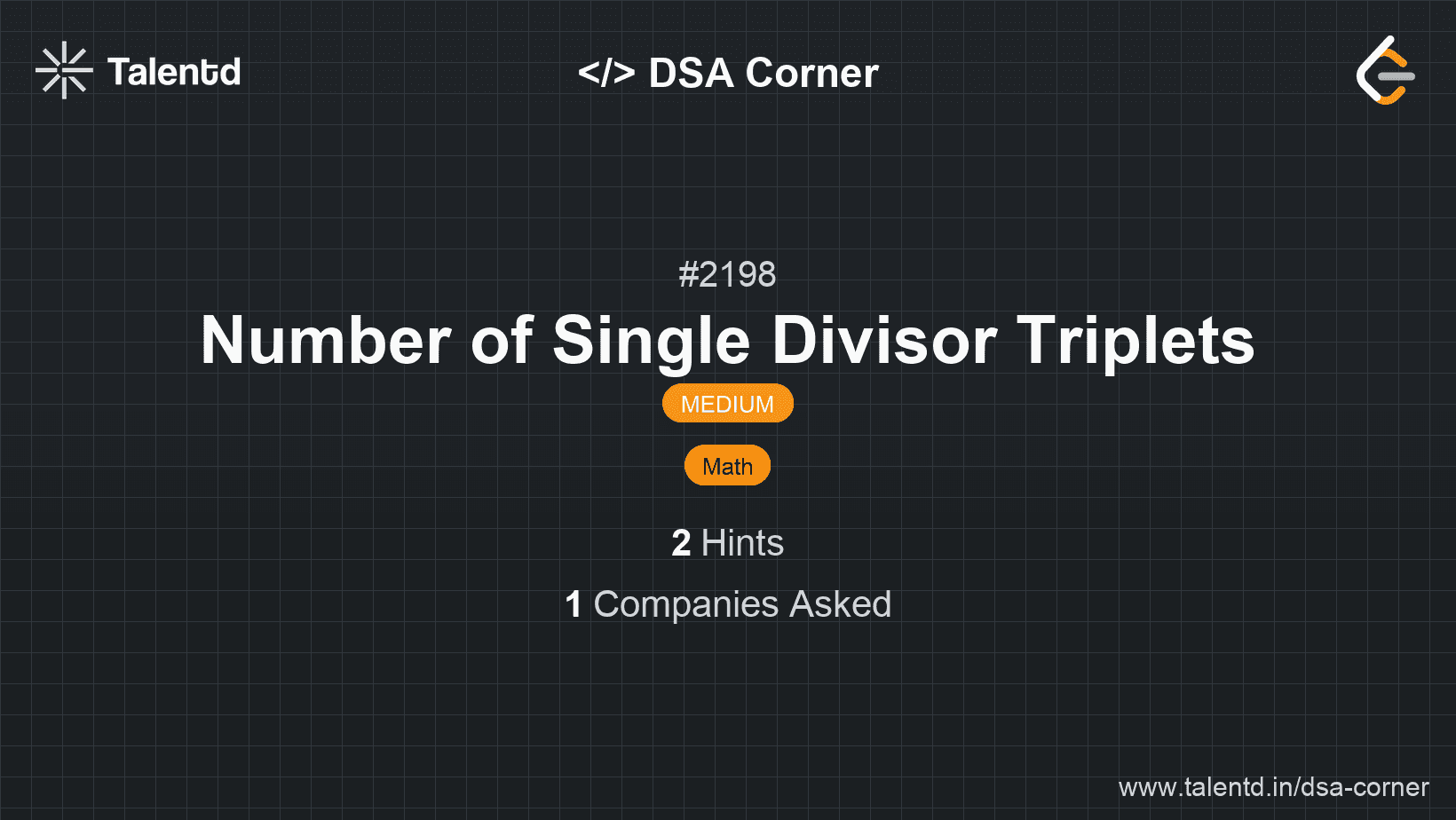 Problem visualization for Number of Single Divisor Triplets