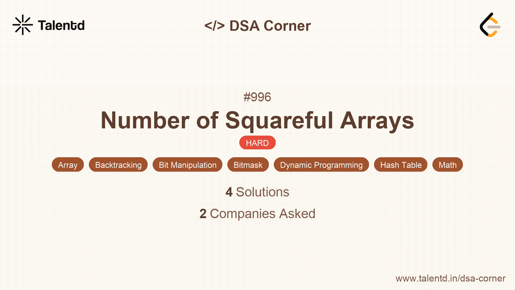 Problem visualization for Number of Squareful Arrays