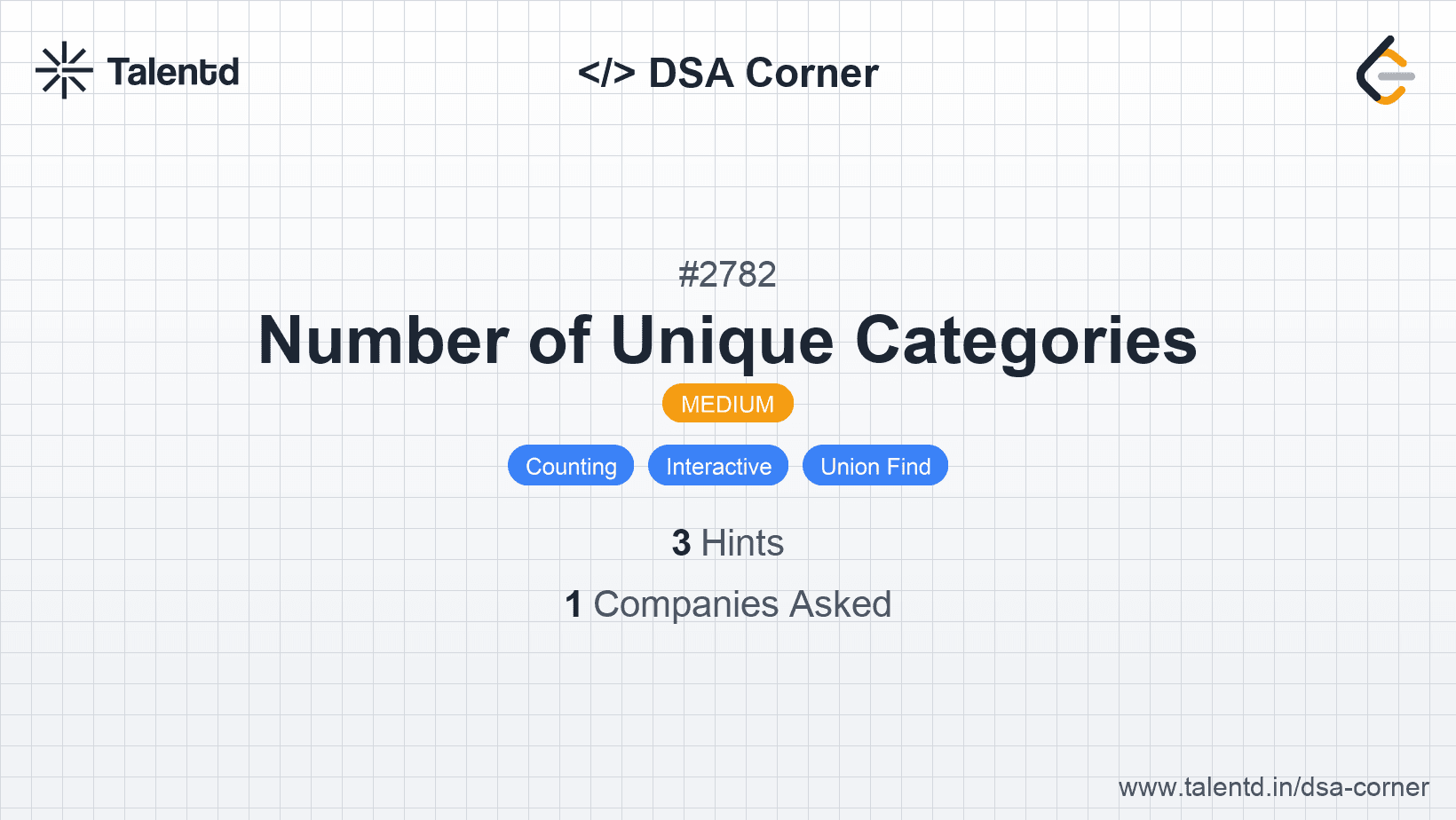 Problem visualization for Number of Unique Categories