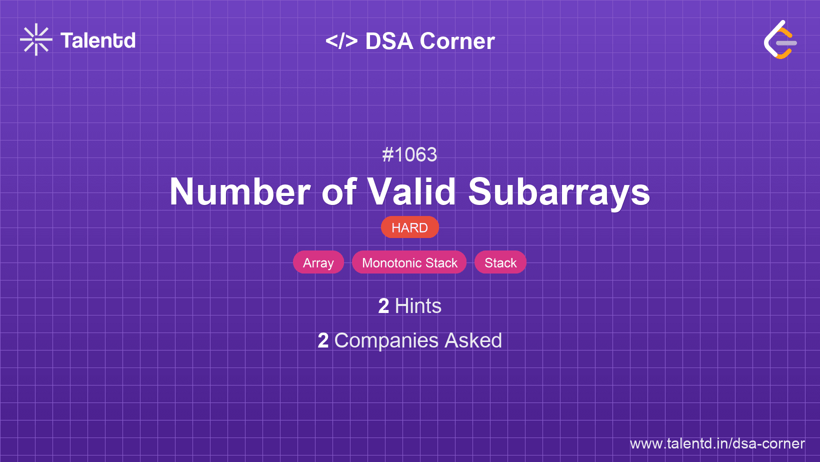 Problem visualization for Number of Valid Subarrays