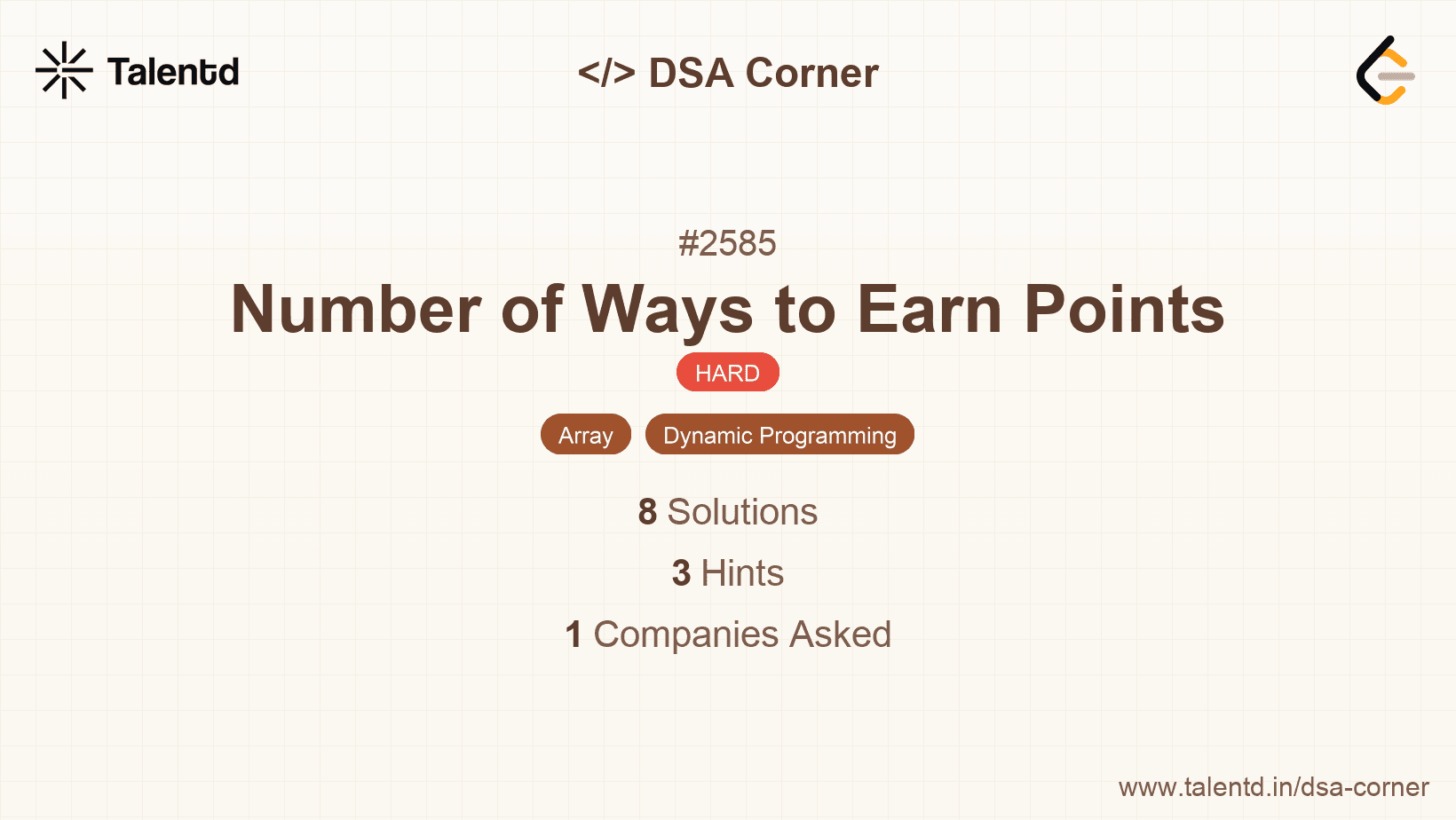 Problem visualization for Number of Ways to Earn Points