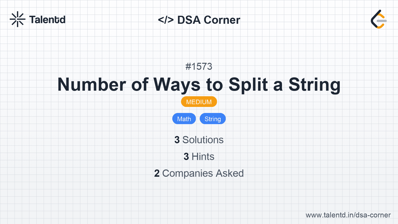 Problem visualization for Number of Ways to Split a String
