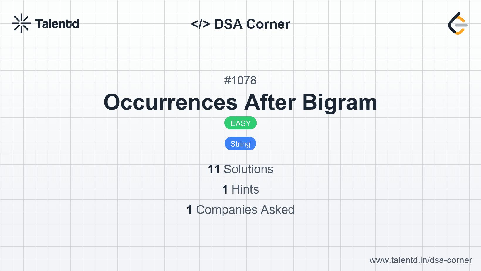 Problem visualization for Occurrences After Bigram