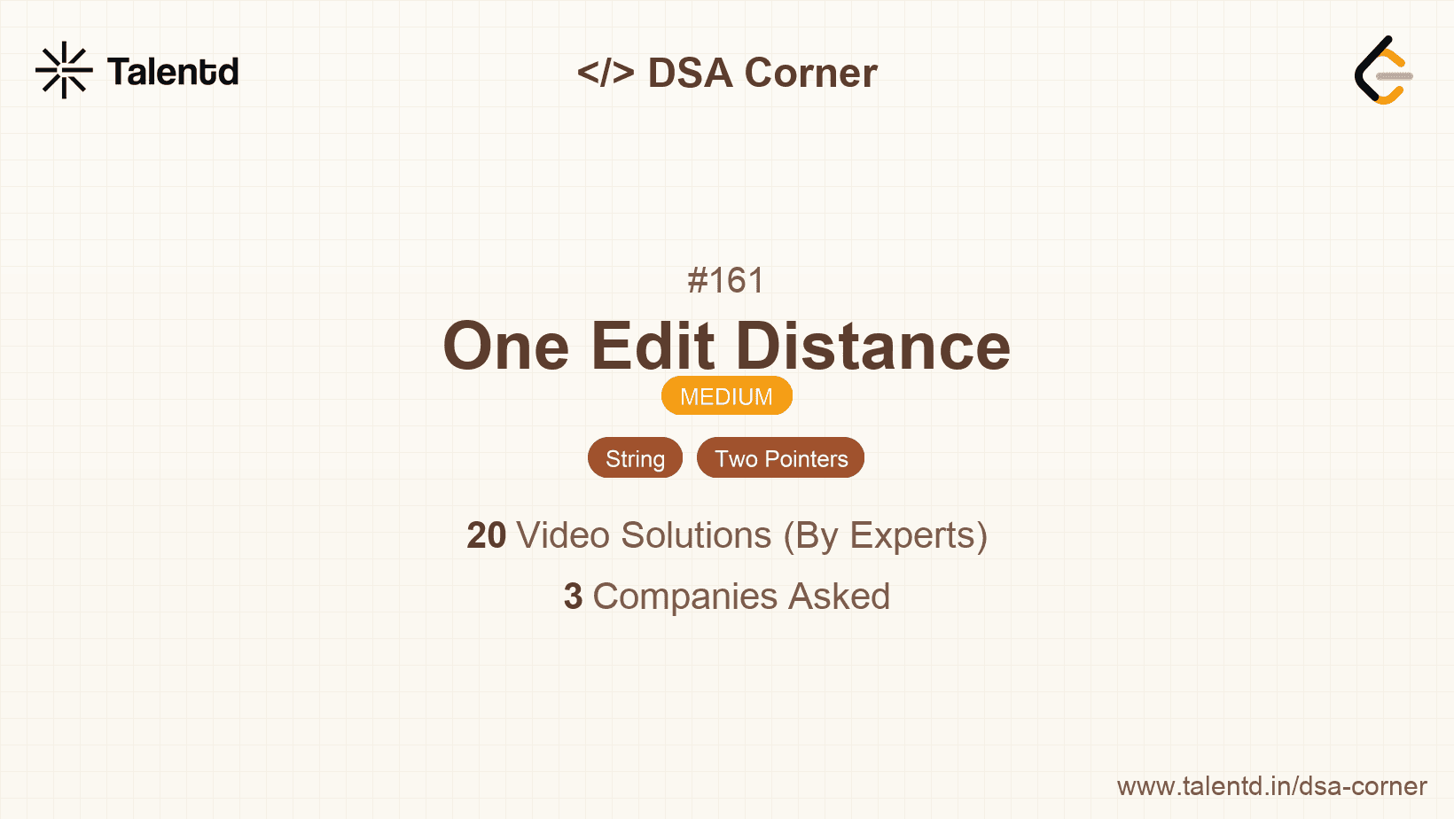 Problem visualization for One Edit Distance