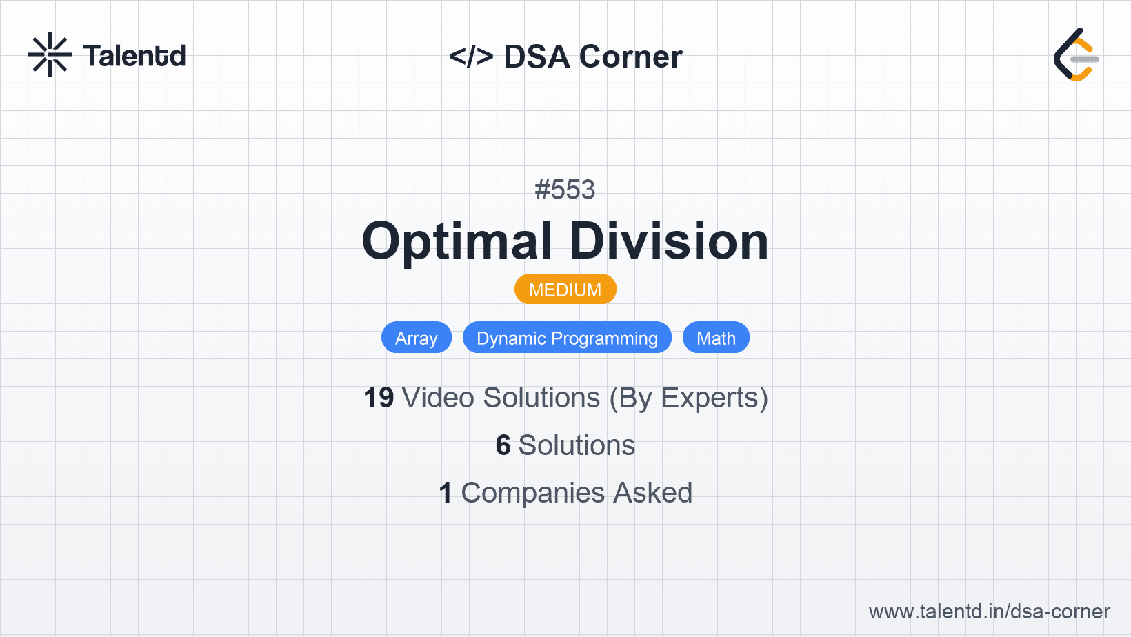 Problem visualization for Optimal Division