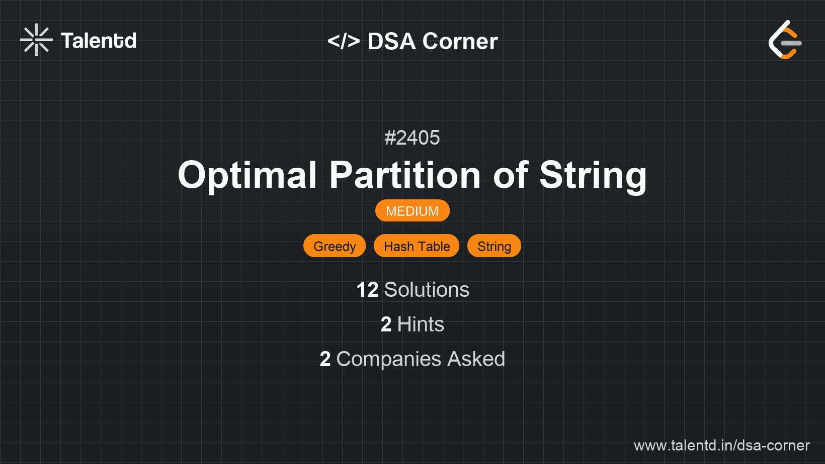 Problem visualization for Optimal Partition of String