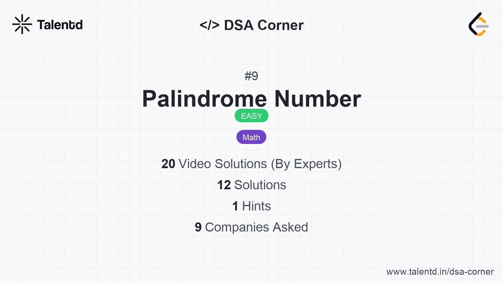 Problem visualization for Palindrome Number