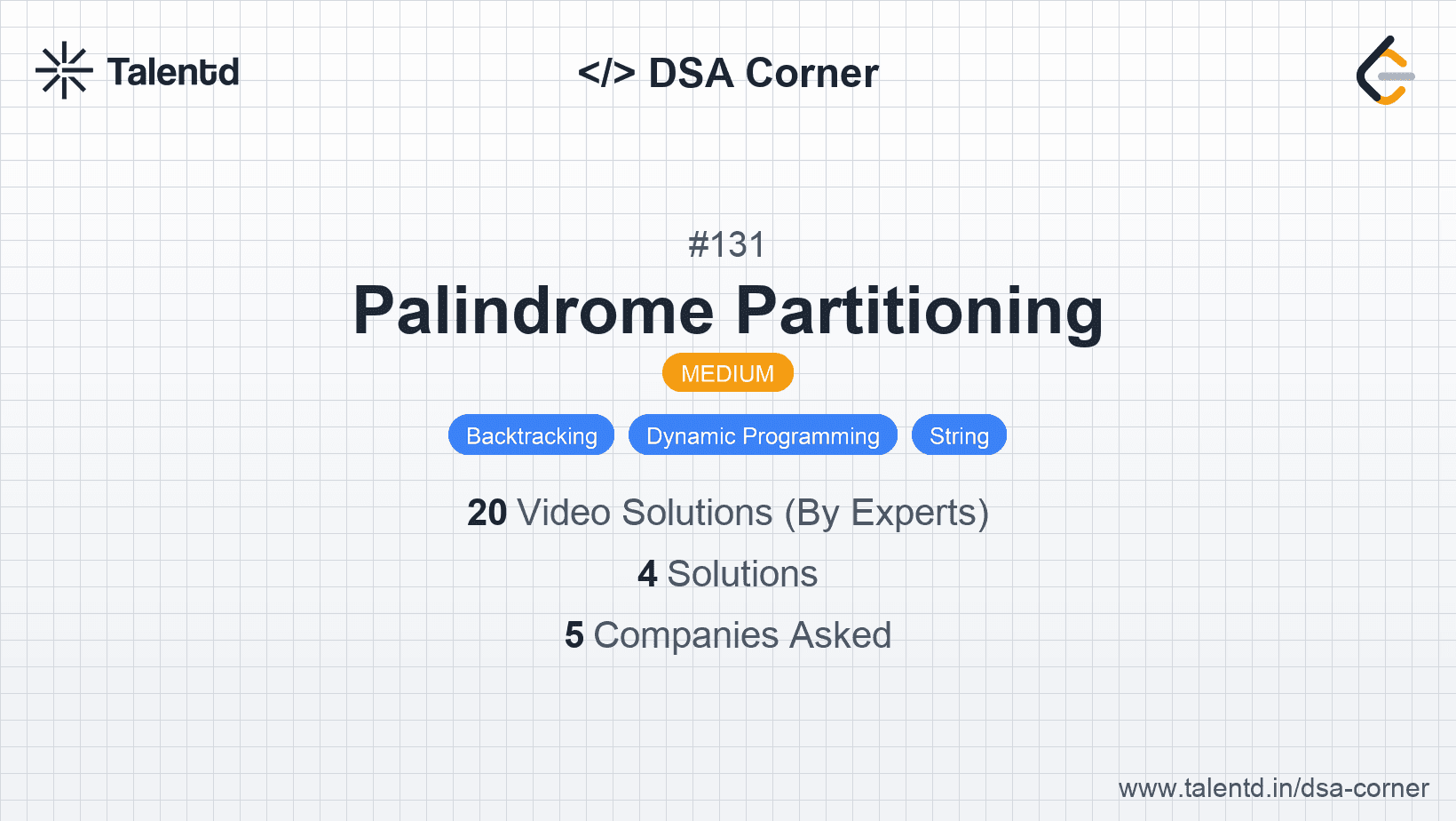 Problem visualization for Palindrome Partitioning