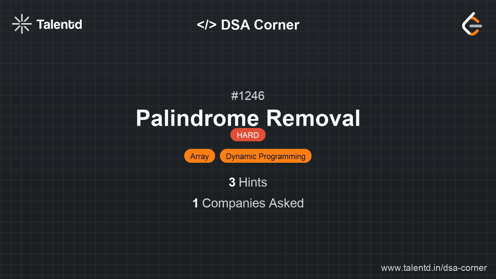 Problem visualization for Palindrome Removal