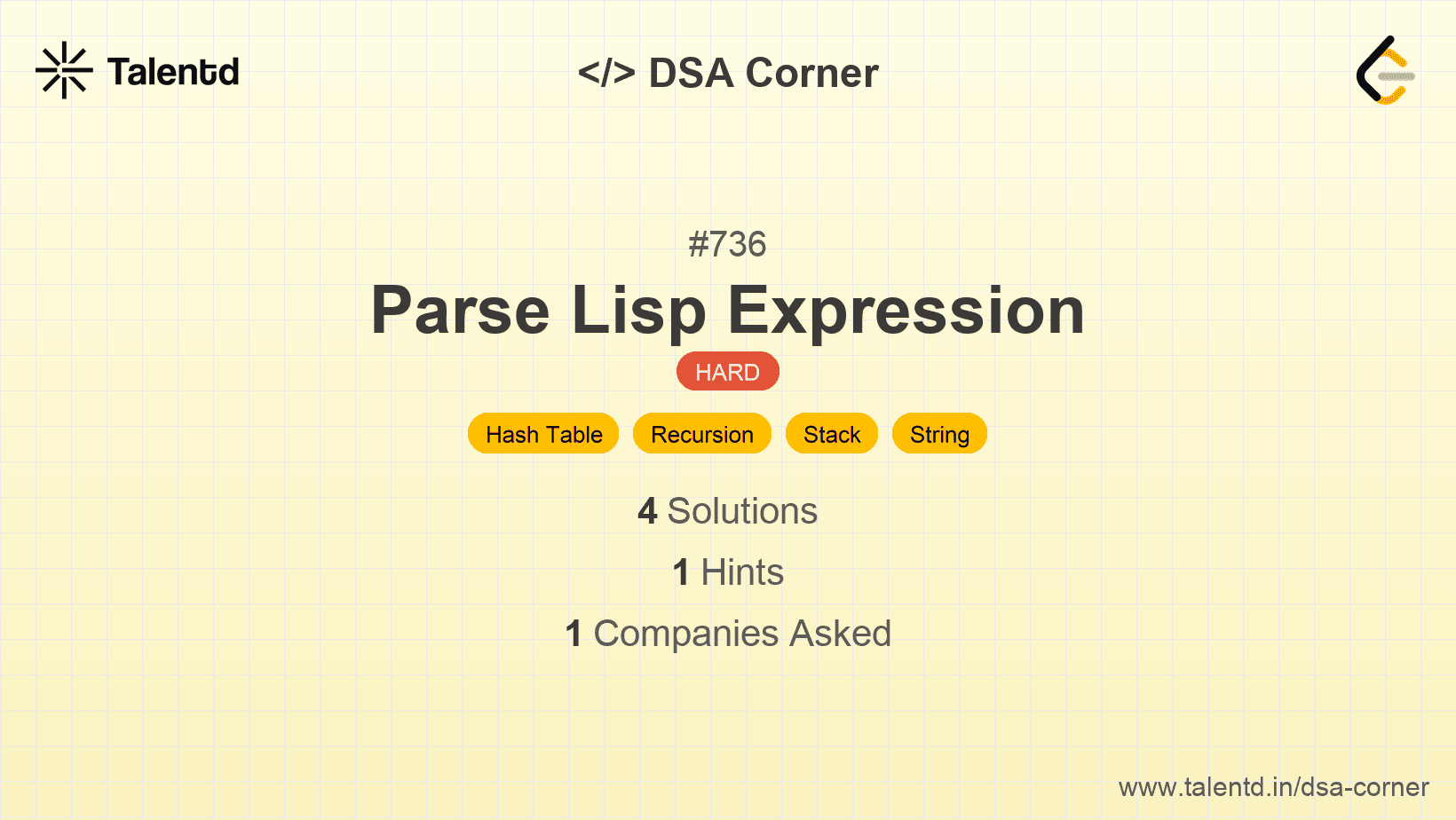 Problem visualization for Parse Lisp Expression