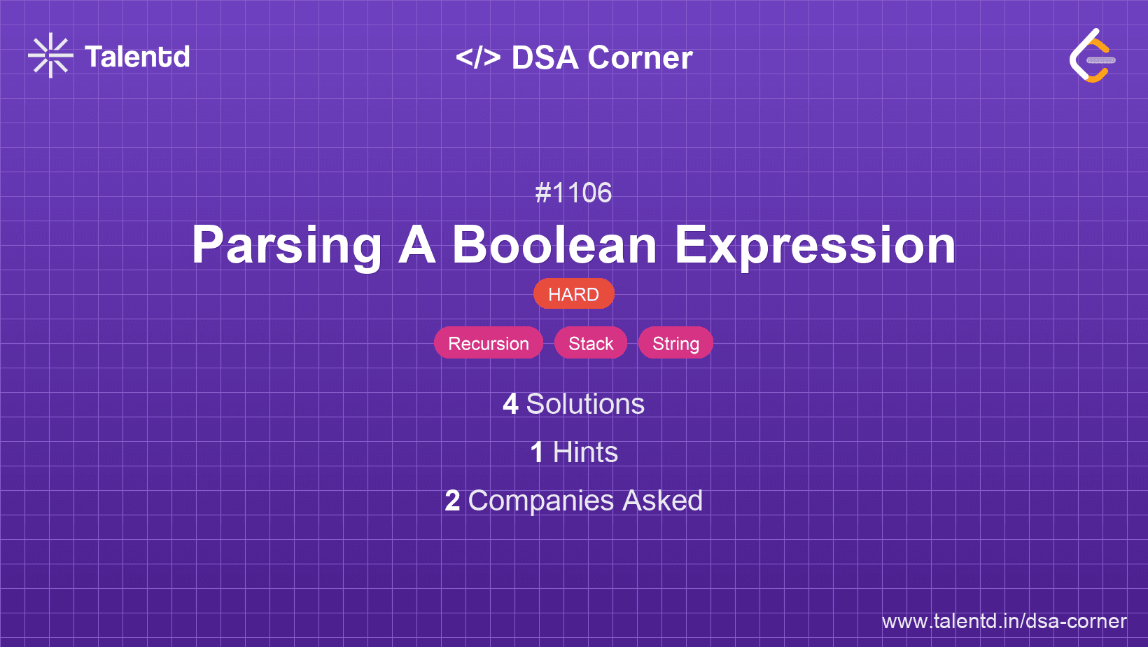 Problem visualization for Parsing A Boolean Expression