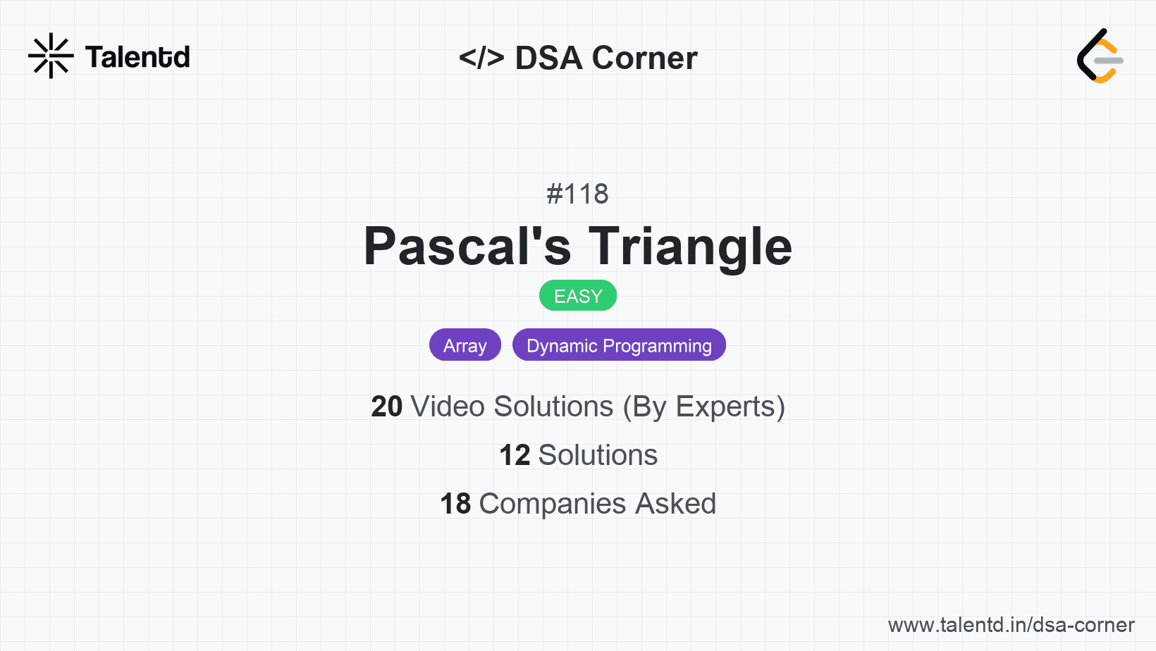 Problem visualization for Pascal's Triangle