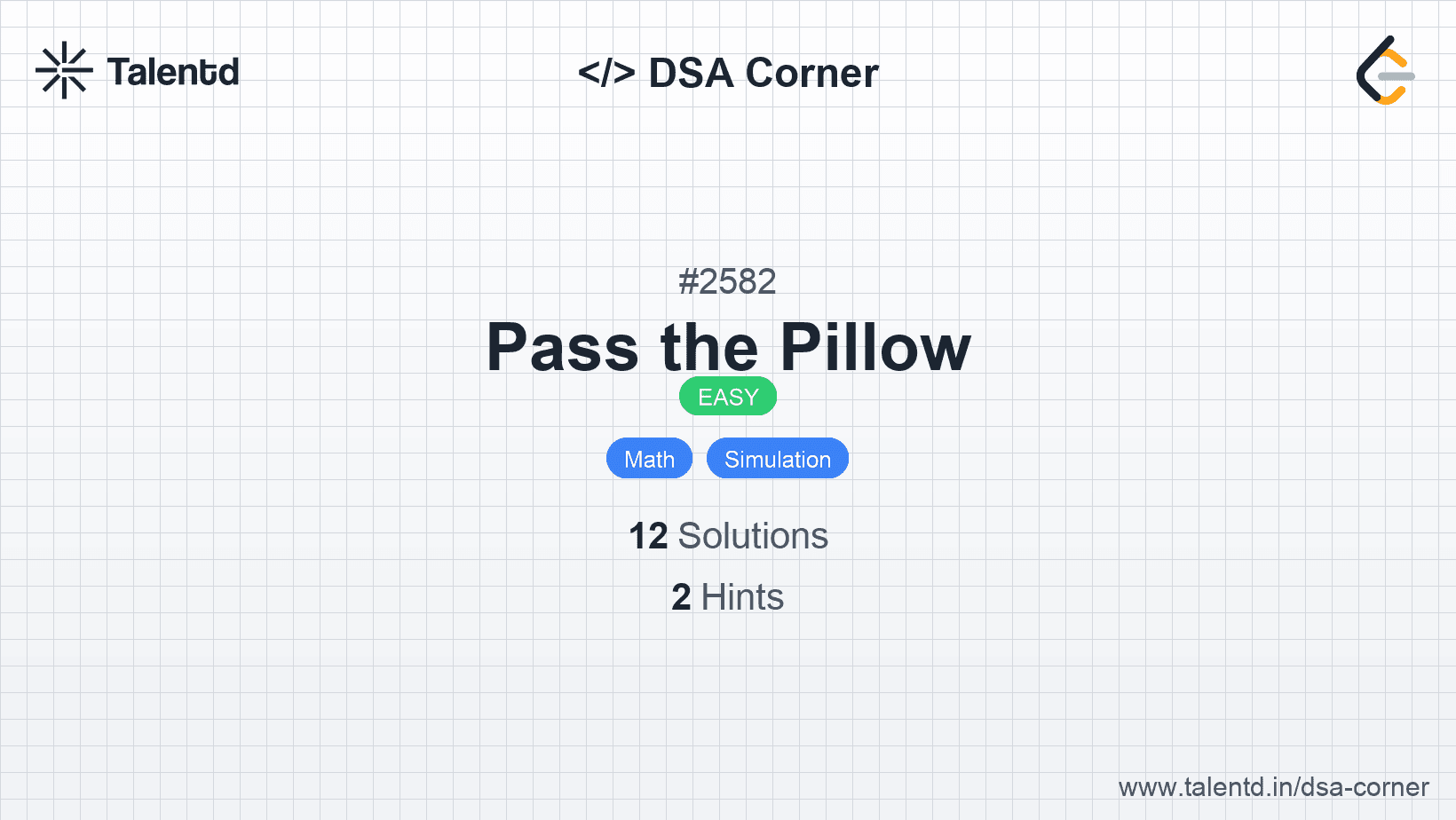 Problem visualization for Pass the Pillow