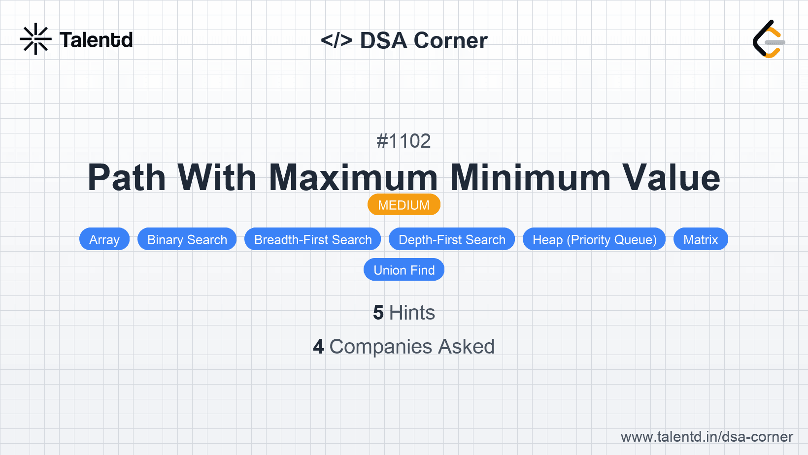 Problem visualization for Path With Maximum Minimum Value