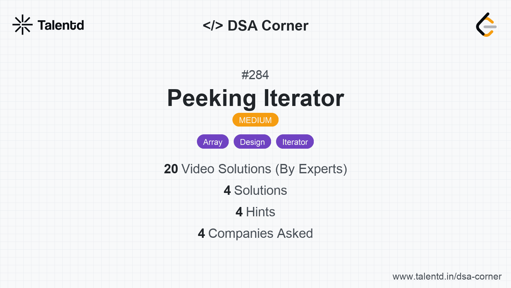 Problem visualization for Peeking Iterator