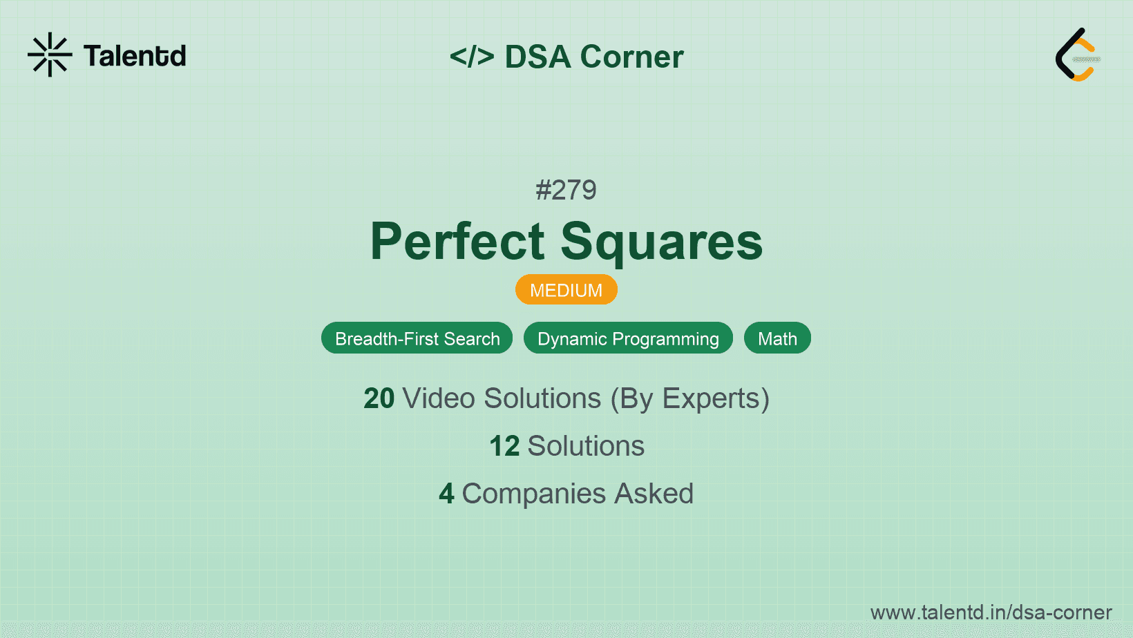 Problem visualization for Perfect Squares