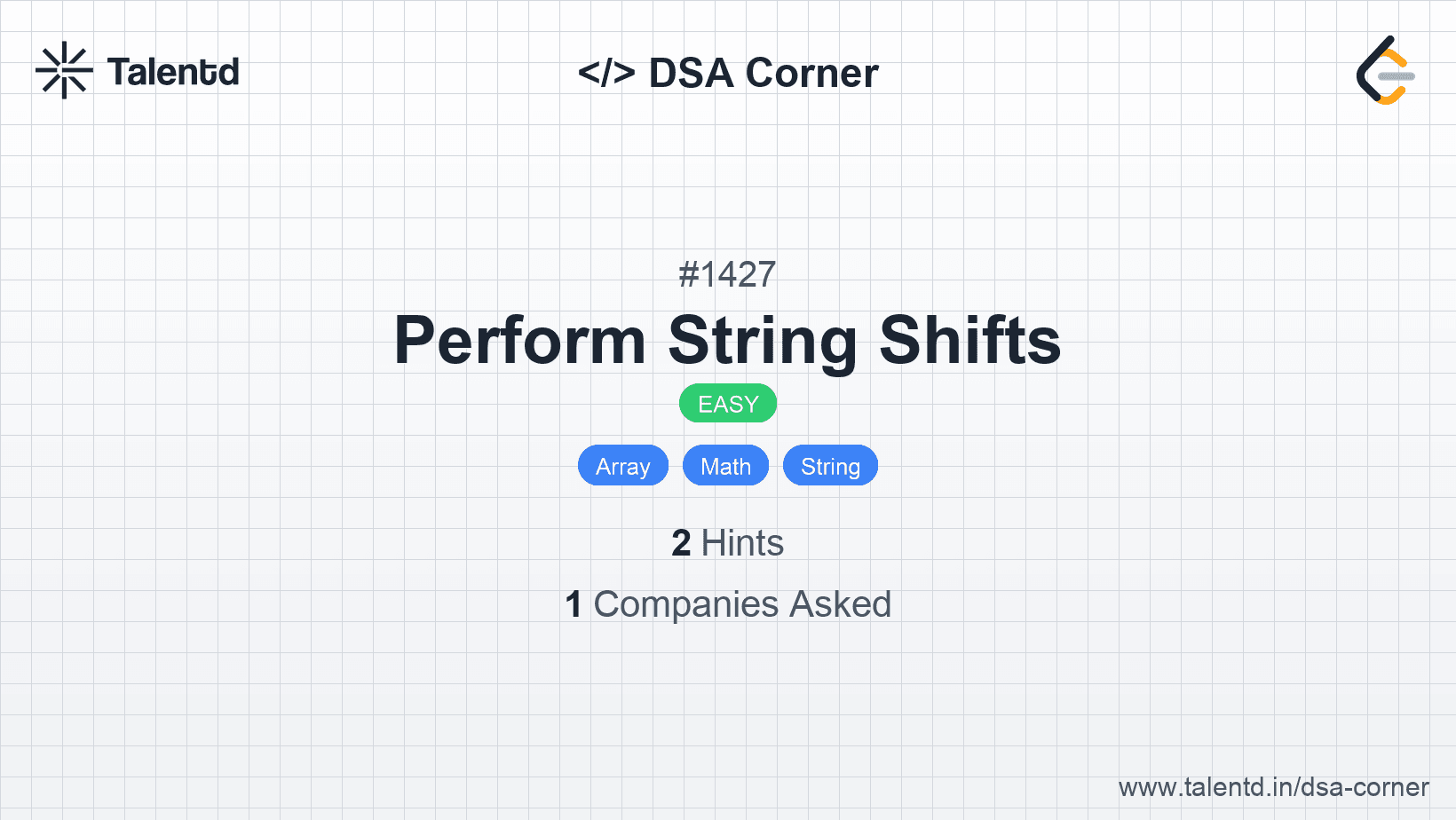 Problem visualization for Perform String Shifts