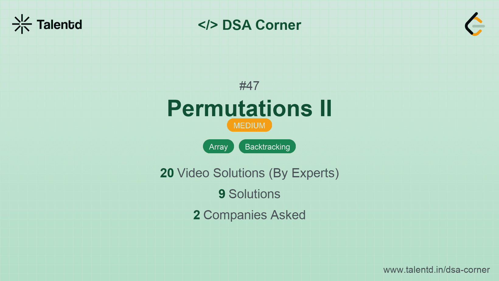 Problem visualization for Permutations II
