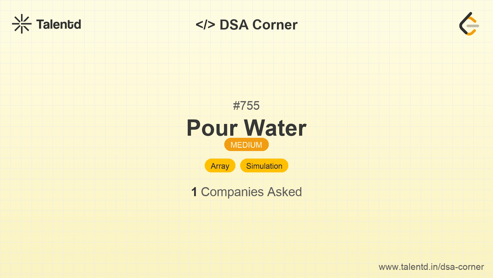 Problem visualization for Pour Water