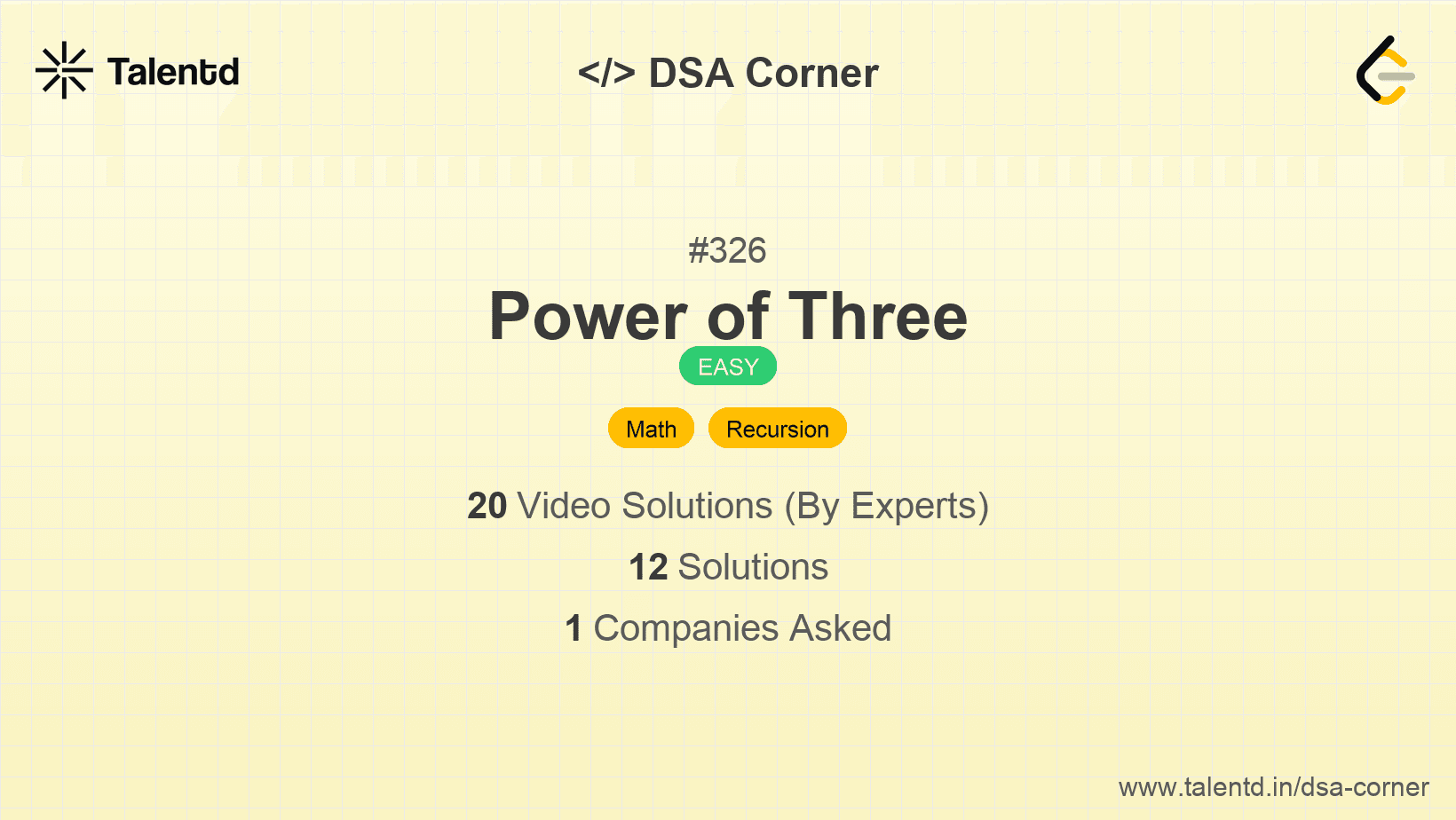 Problem visualization for Power of Three