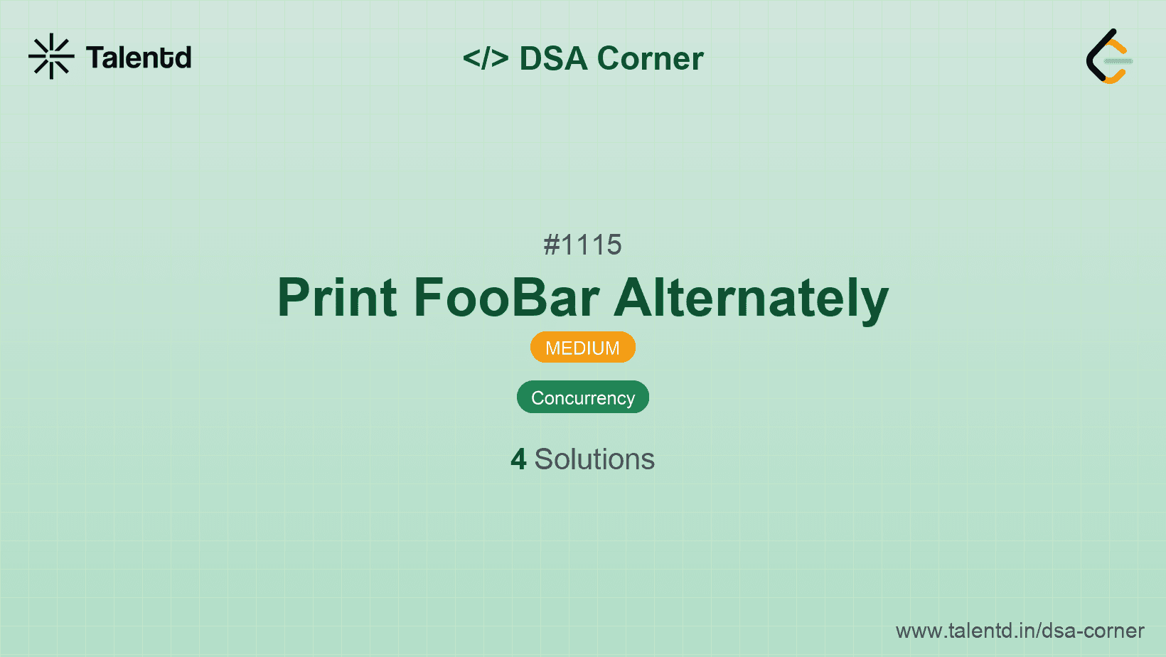Problem visualization for Print FooBar Alternately