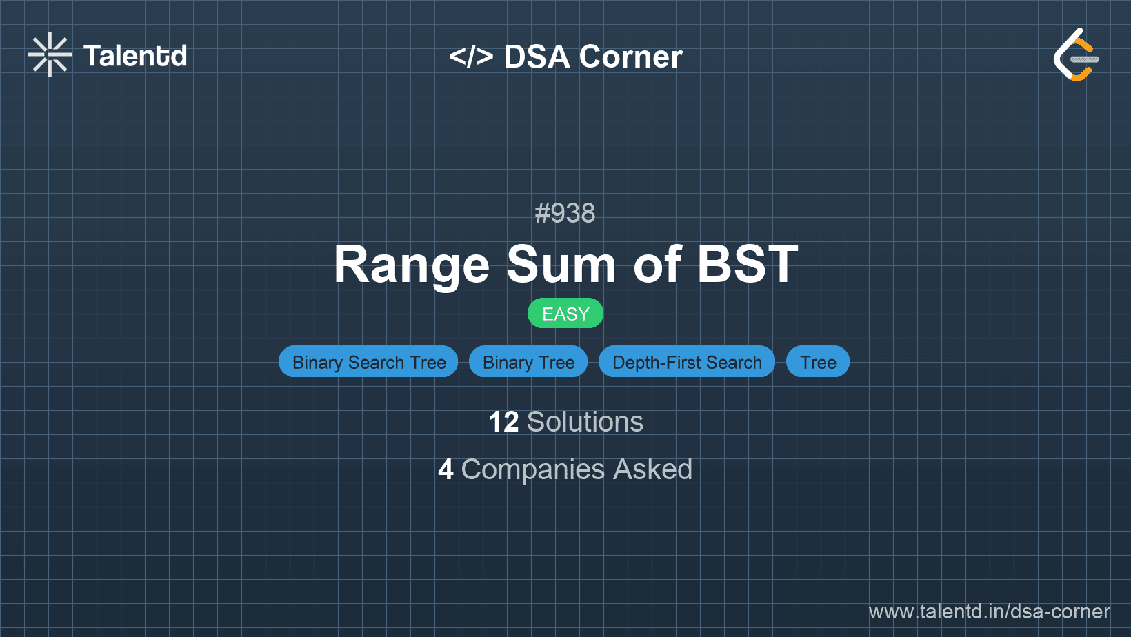 Problem visualization for Range Sum of BST