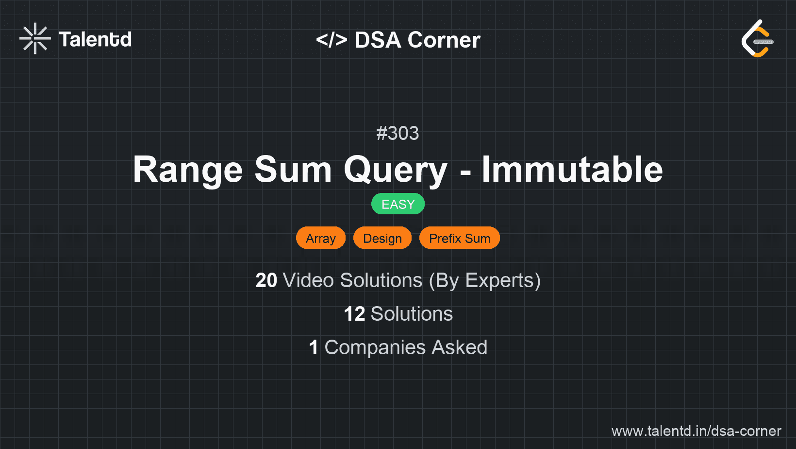 Problem visualization for Range Sum Query - Immutable