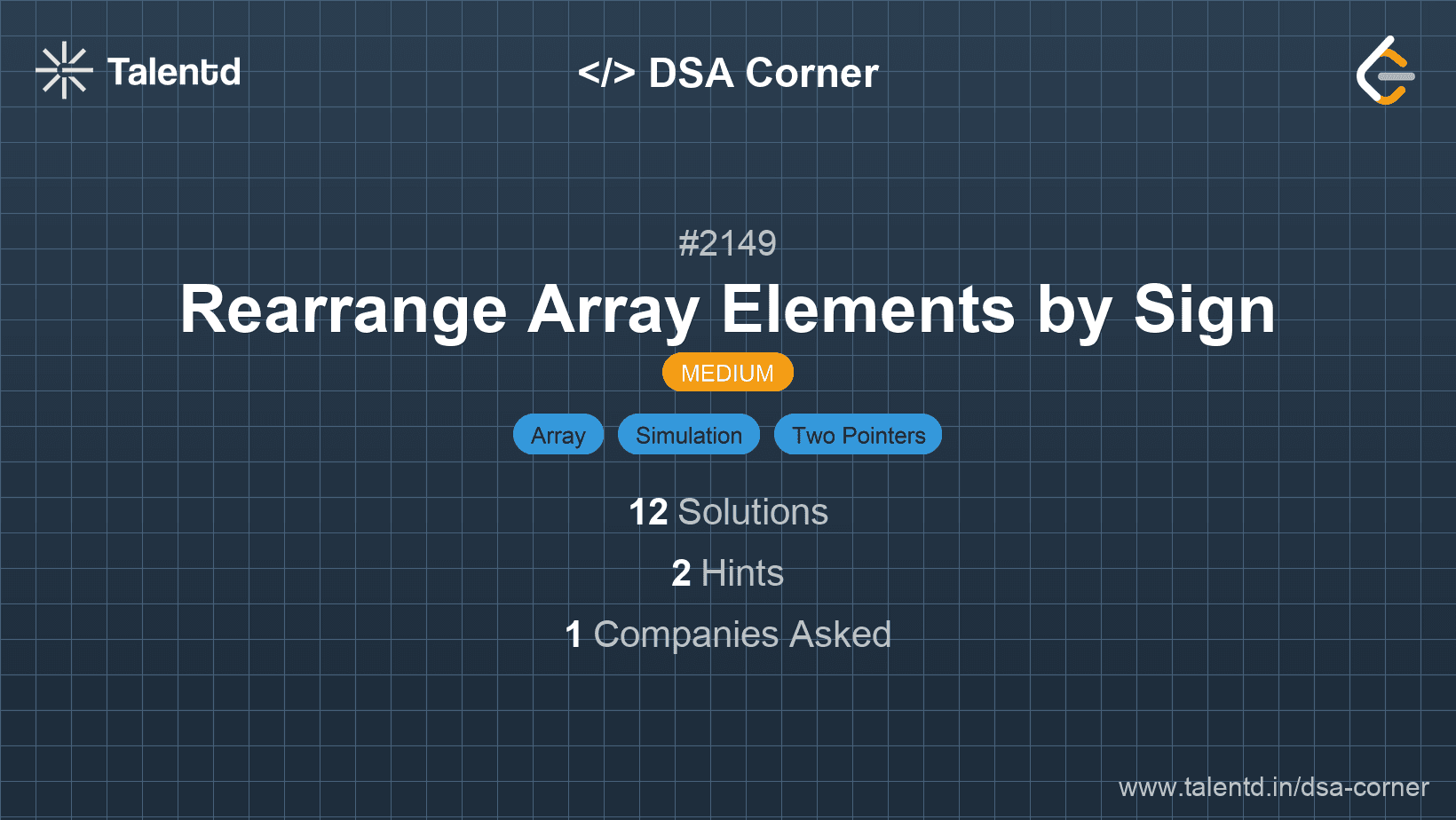 Problem visualization for Rearrange Array Elements by Sign