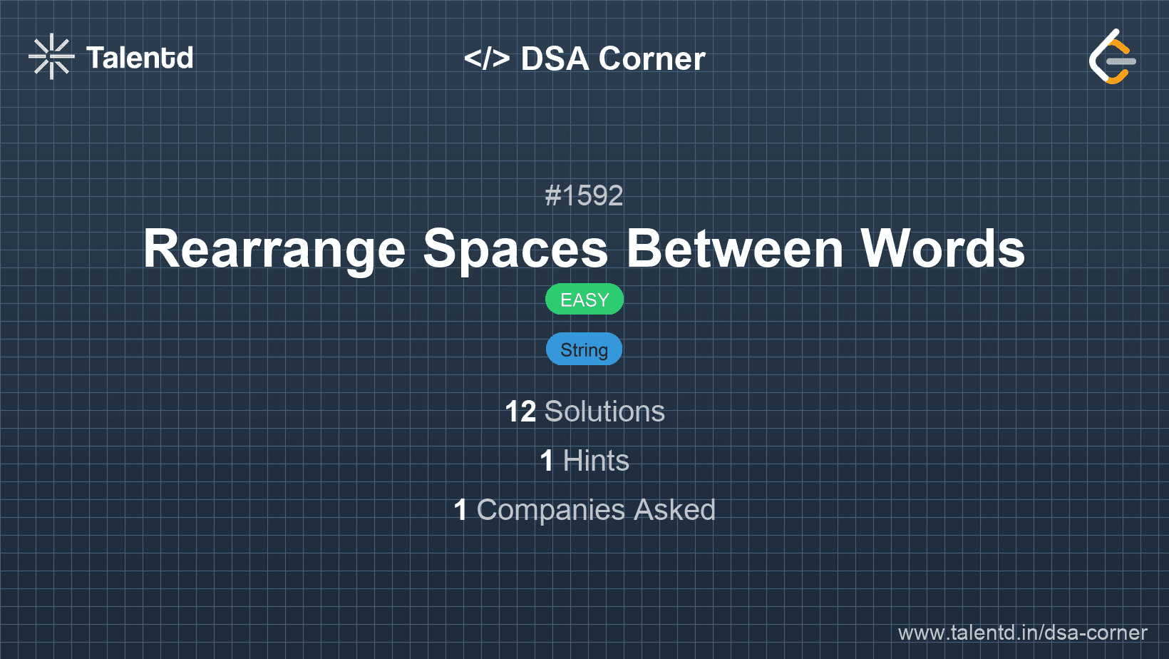 Problem visualization for Rearrange Spaces Between Words