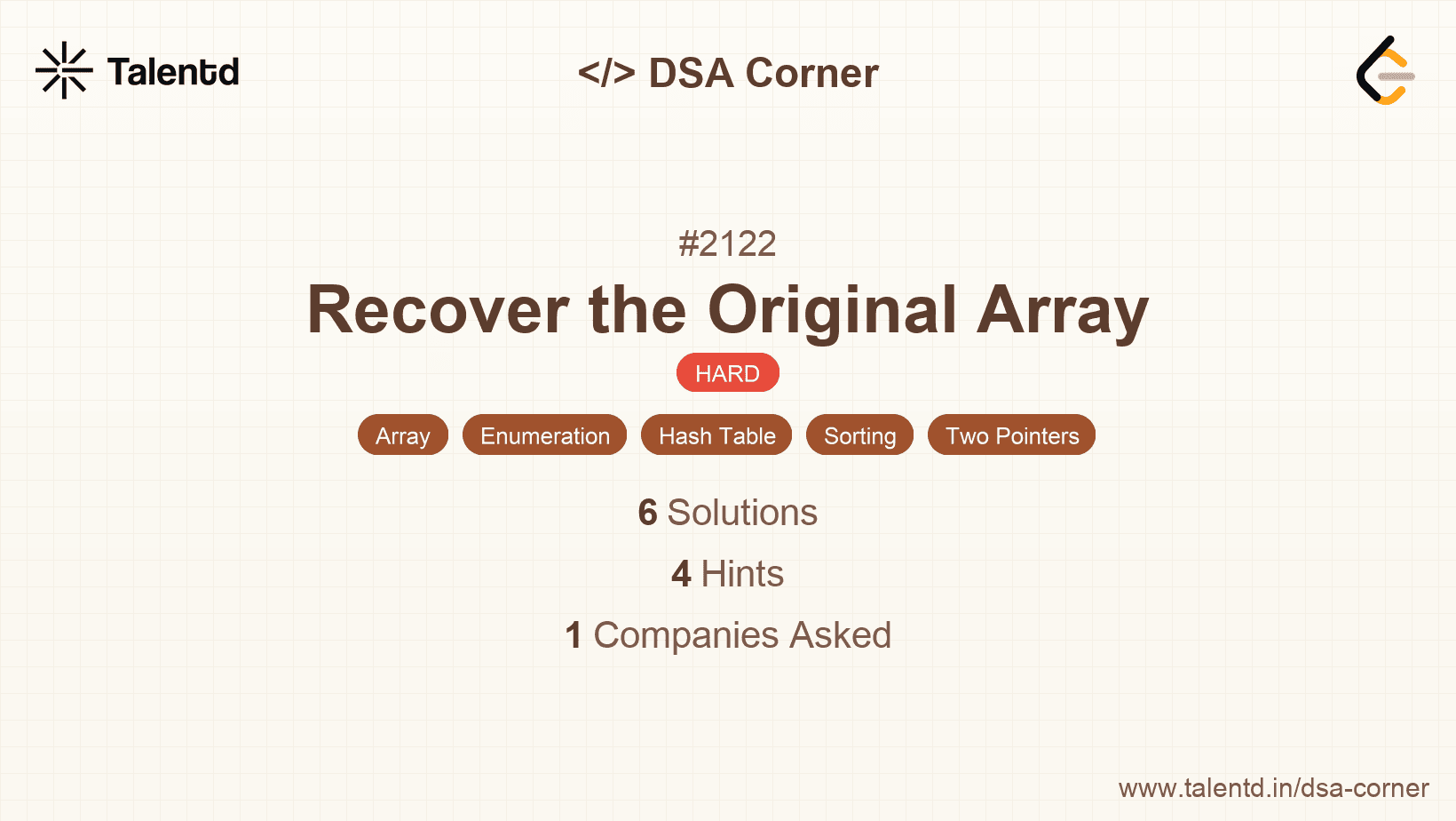 Problem visualization for Recover the Original Array
