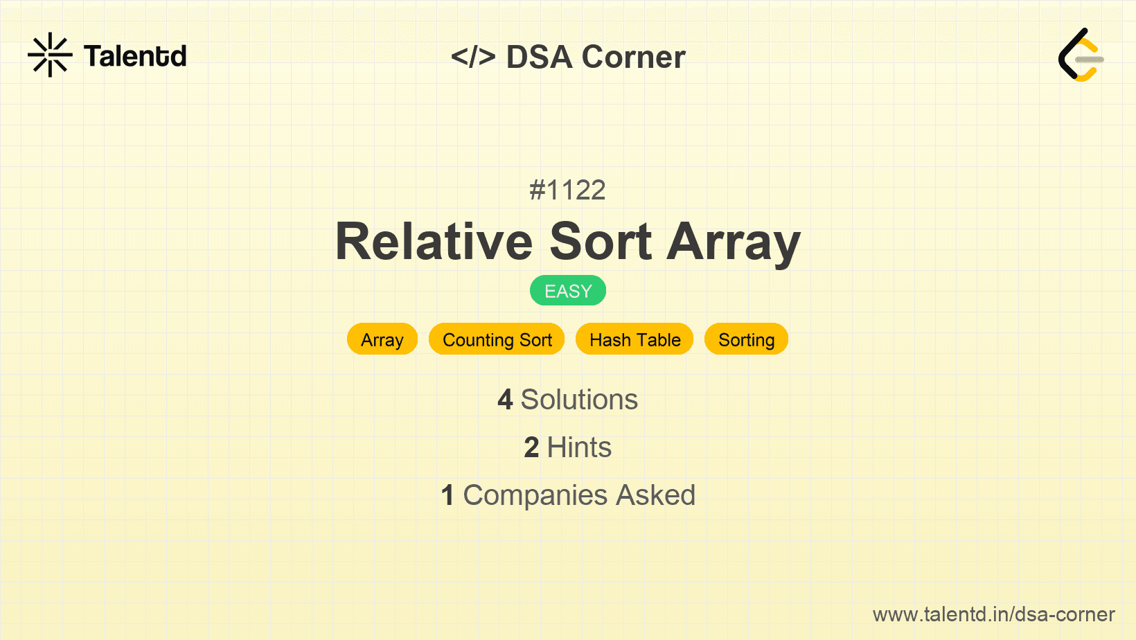 Problem visualization for Relative Sort Array
