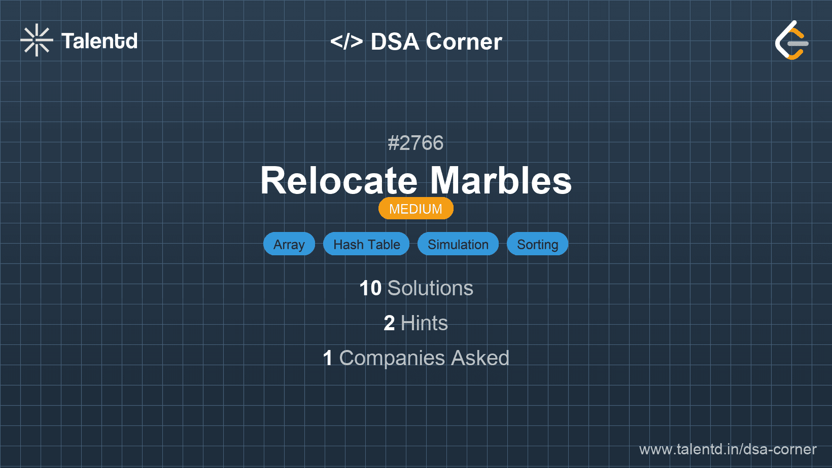 Problem visualization for Relocate Marbles