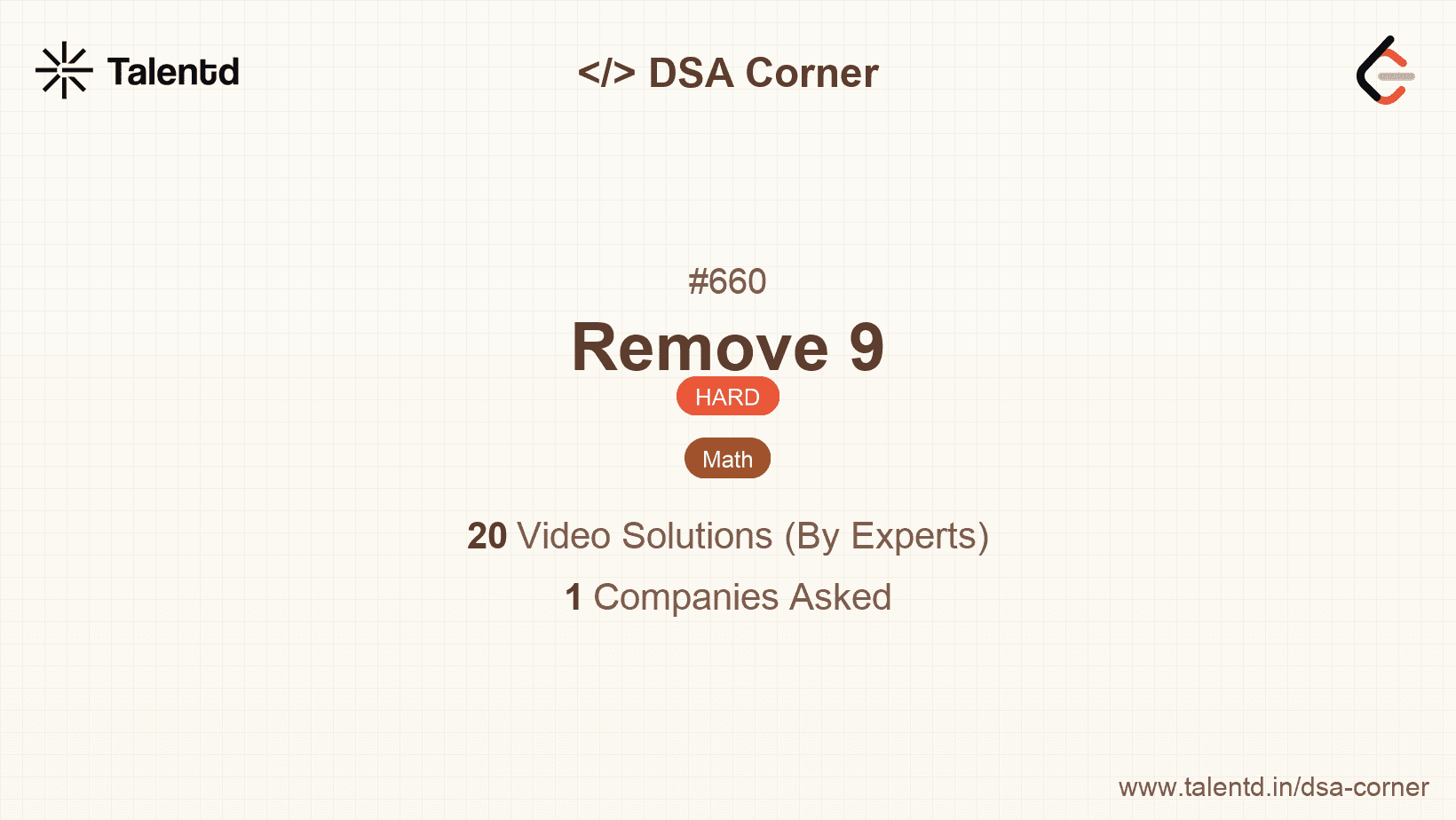 Problem visualization for Remove 9