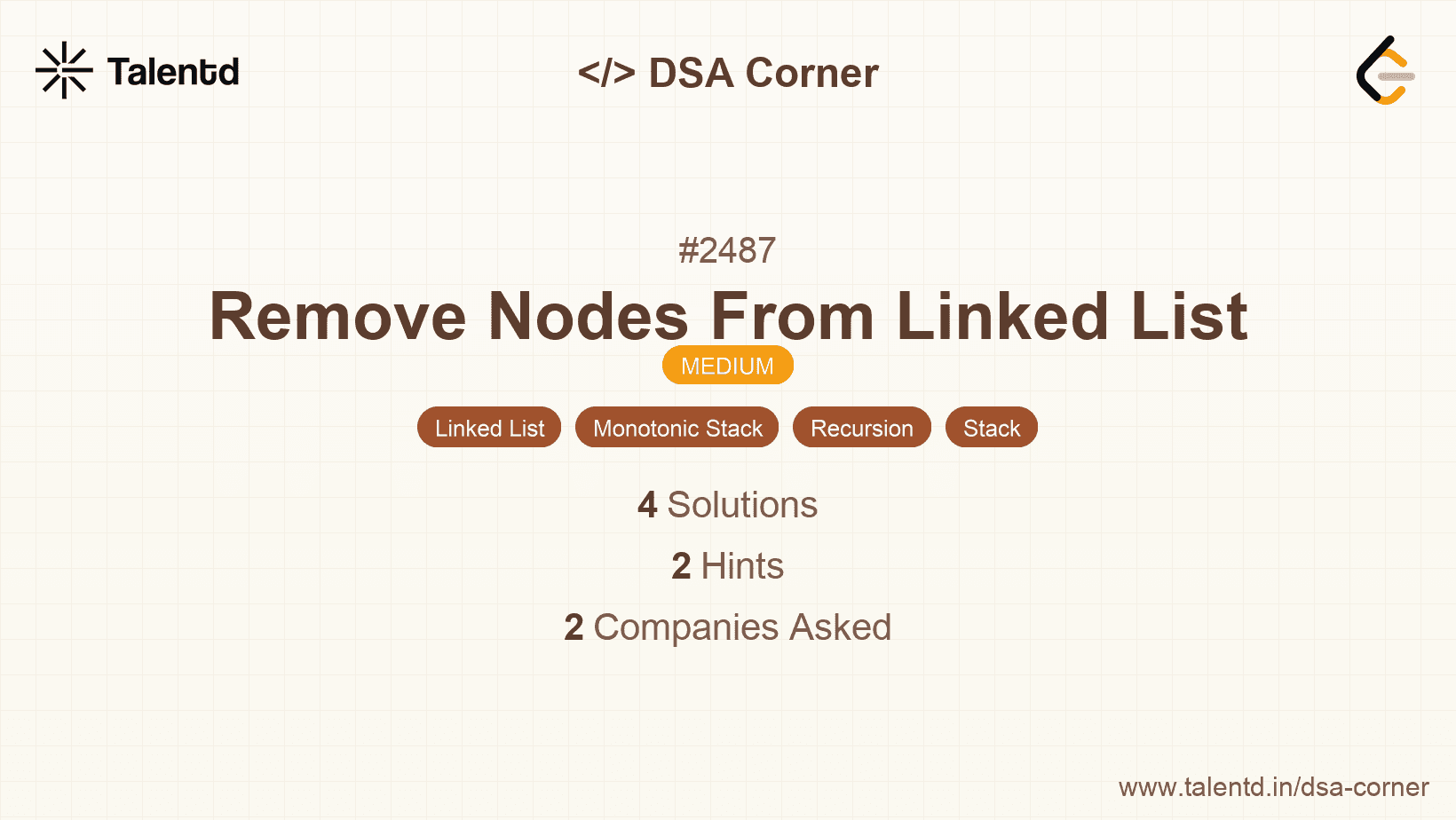 Problem visualization for Remove Nodes From Linked List