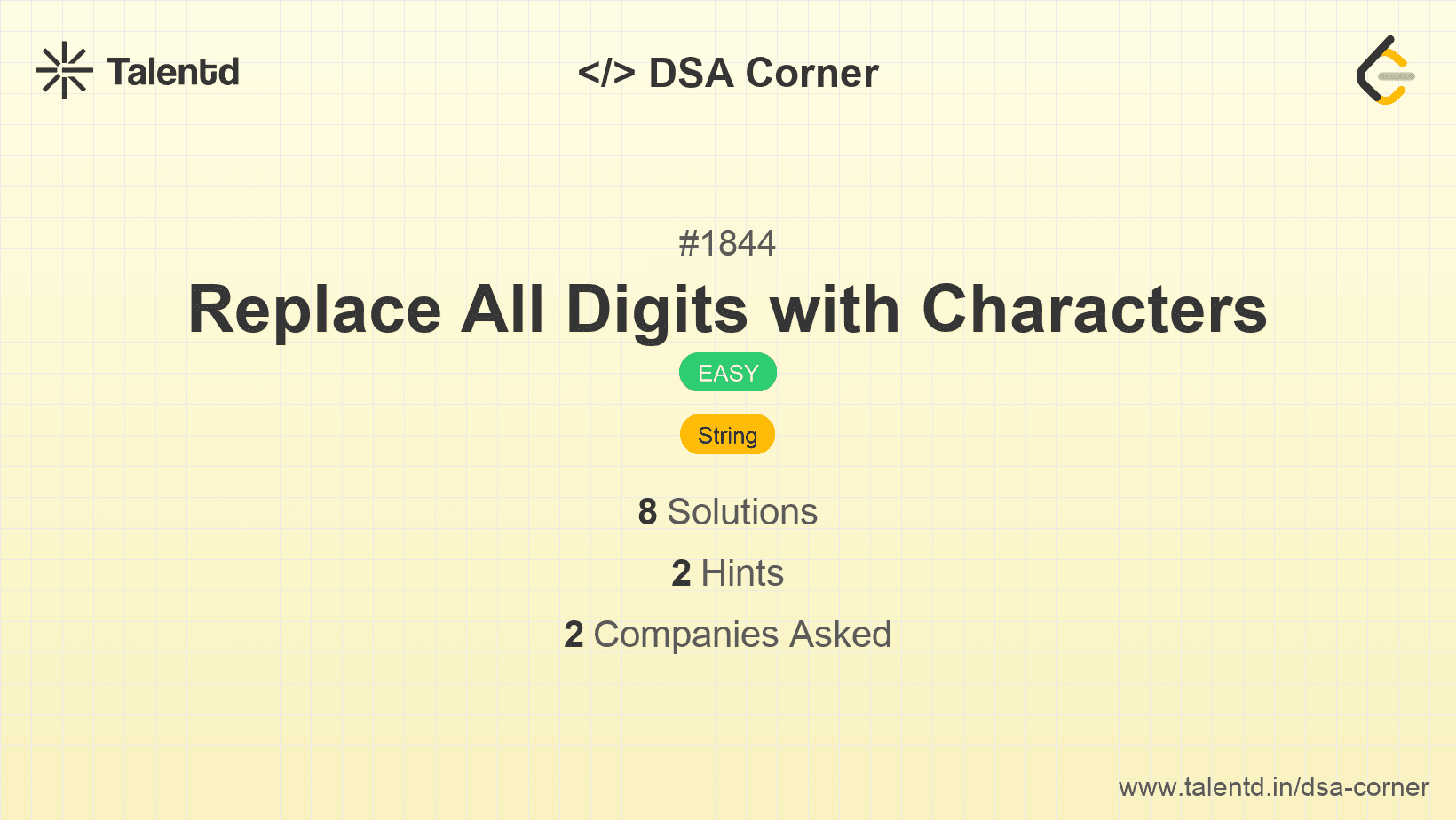 Problem visualization for Replace All Digits with Characters