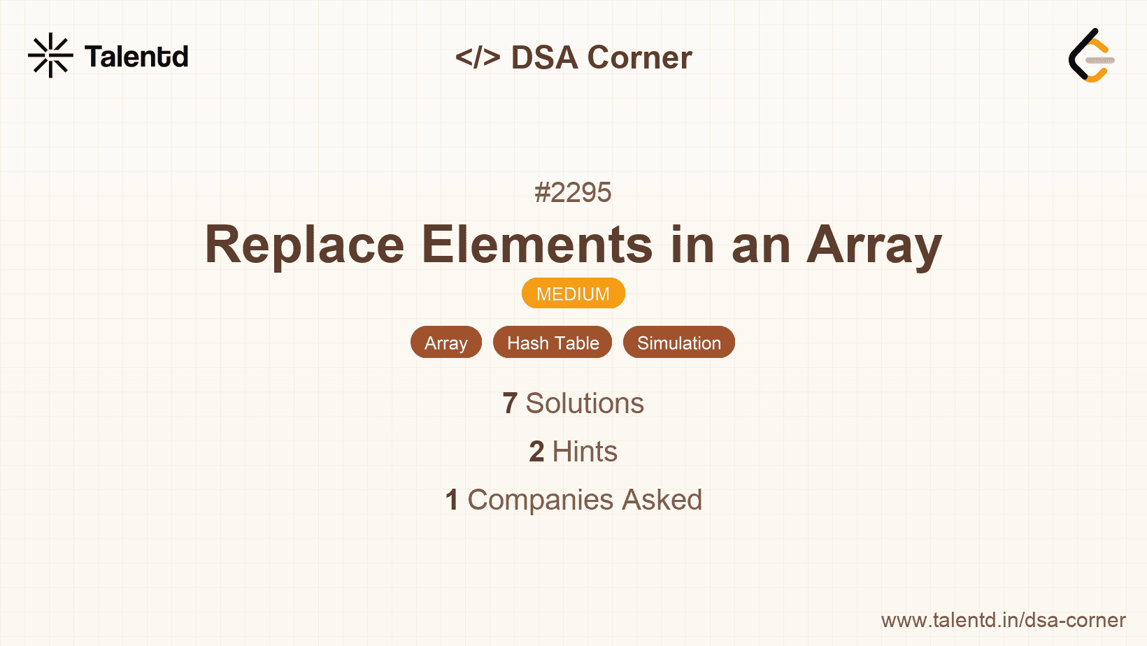 Problem visualization for Replace Elements in an Array