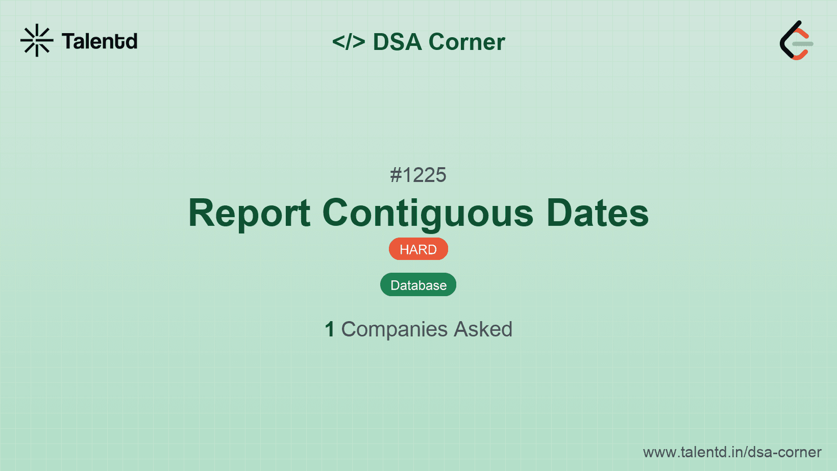 Problem visualization for Report Contiguous Dates