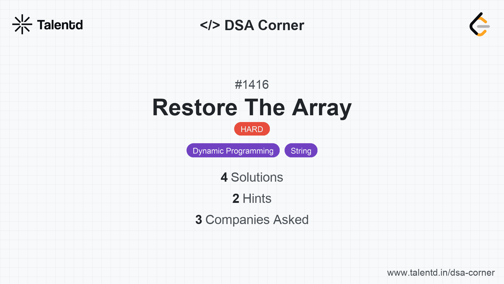 Problem visualization for Restore The Array