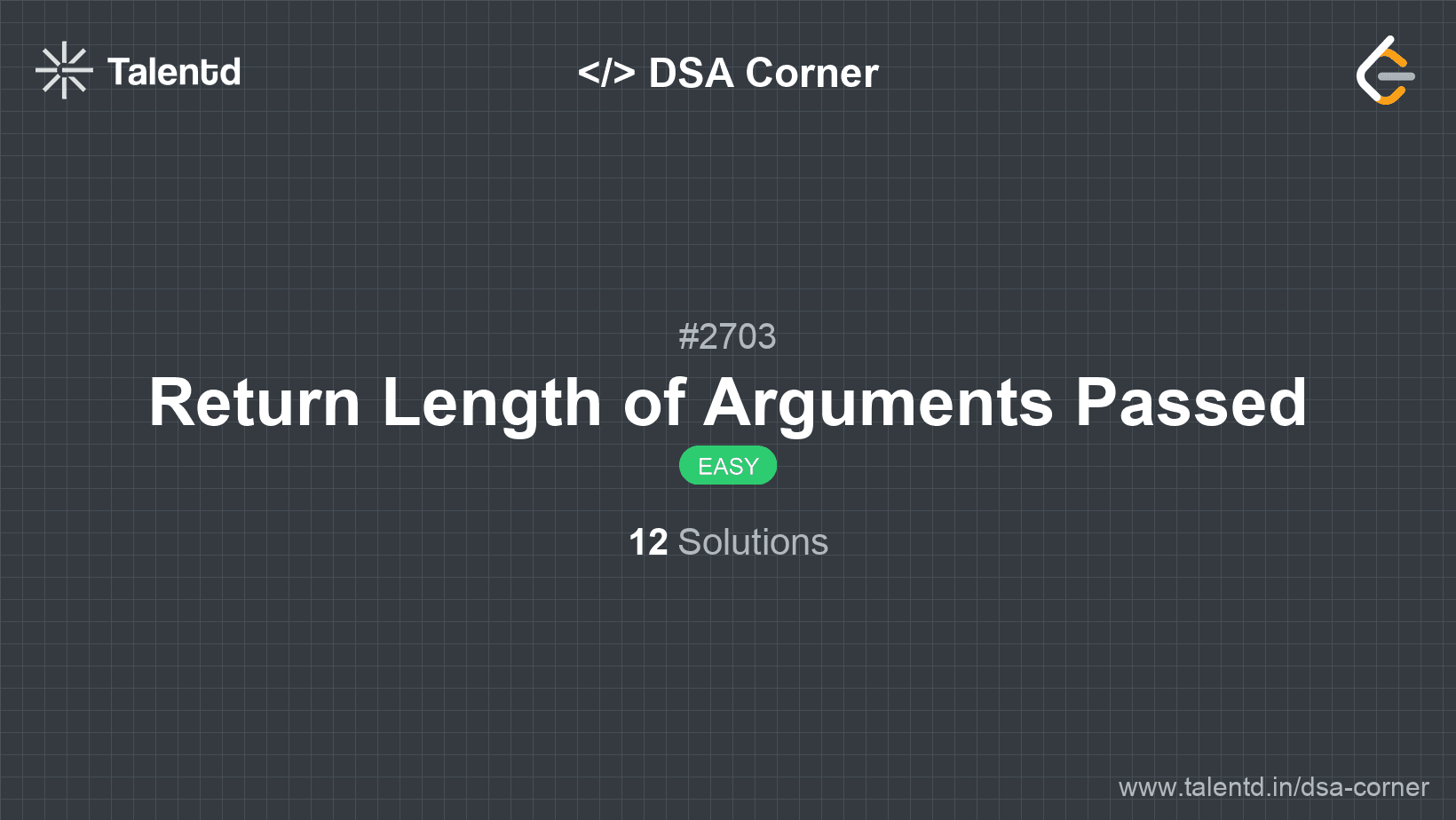 Problem visualization for Return Length of Arguments Passed