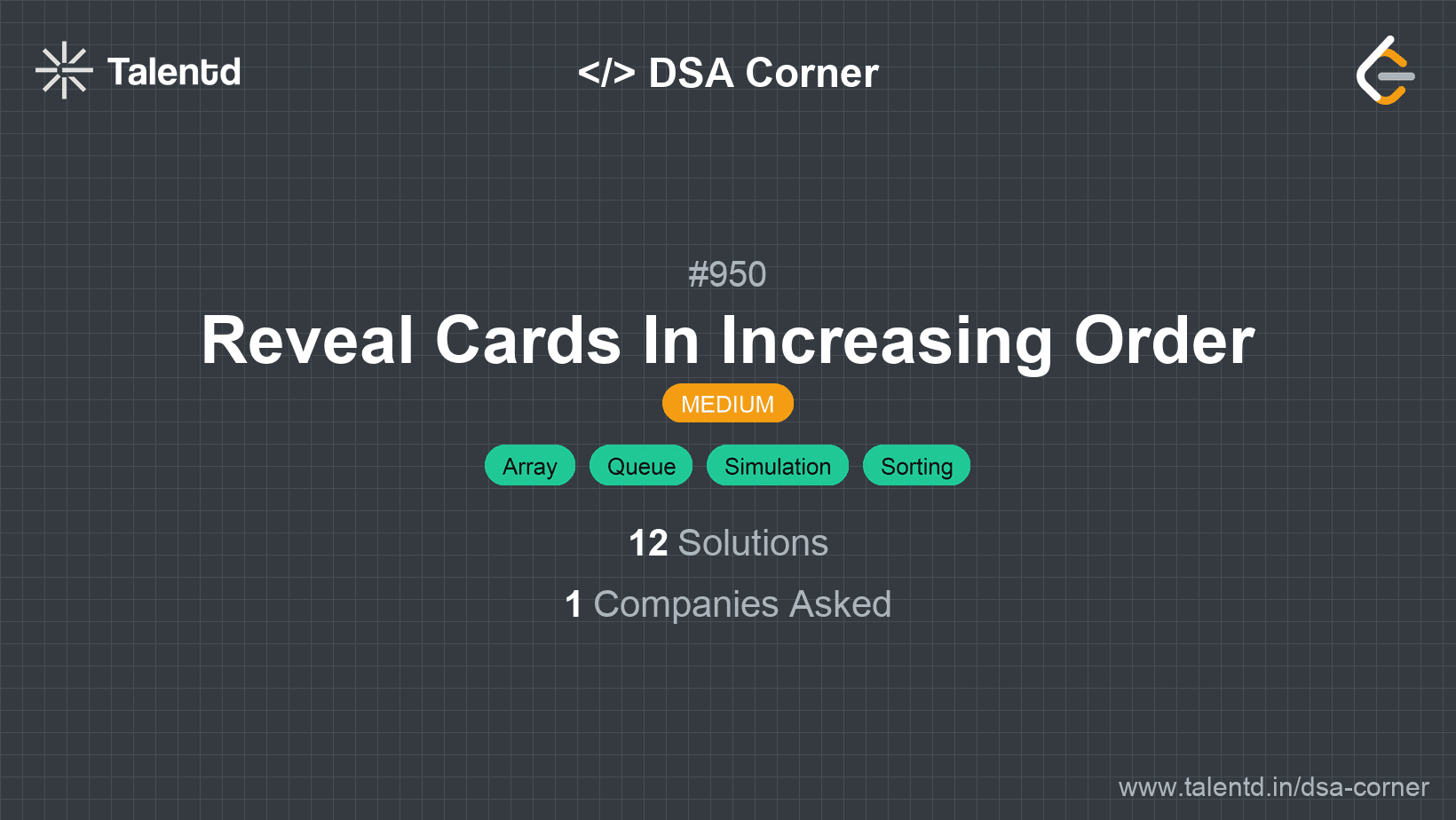 Problem visualization for Reveal Cards In Increasing Order