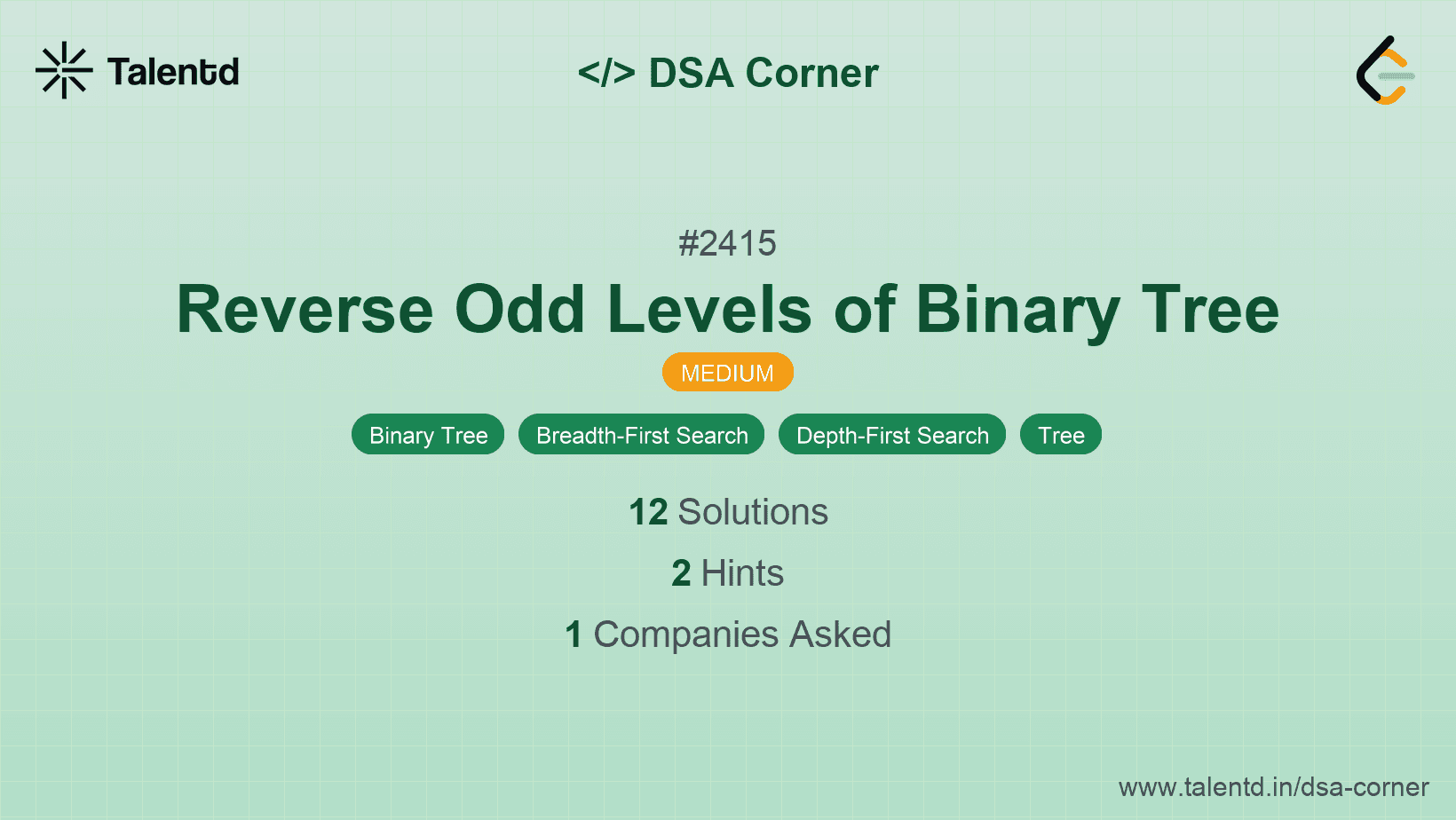 Problem visualization for Reverse Odd Levels of Binary Tree