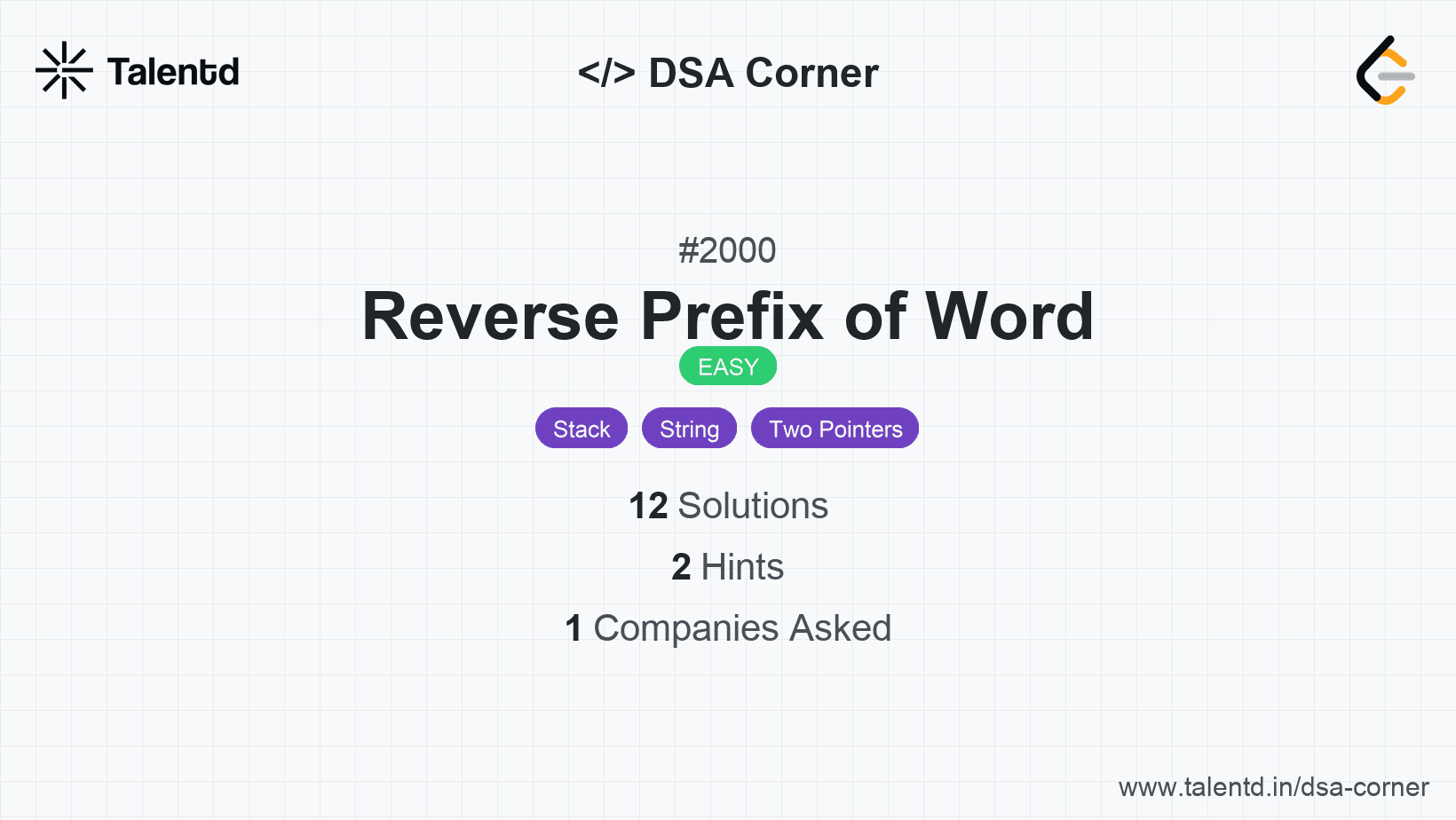 Problem visualization for Reverse Prefix of Word