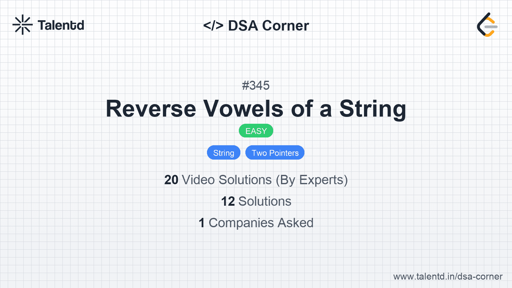 Problem visualization for Reverse Vowels of a String