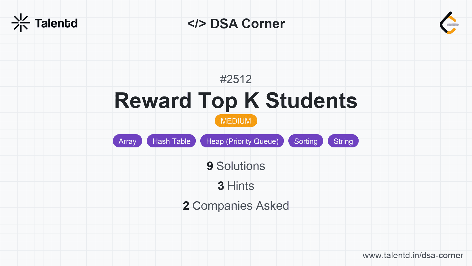 Problem visualization for Reward Top K Students