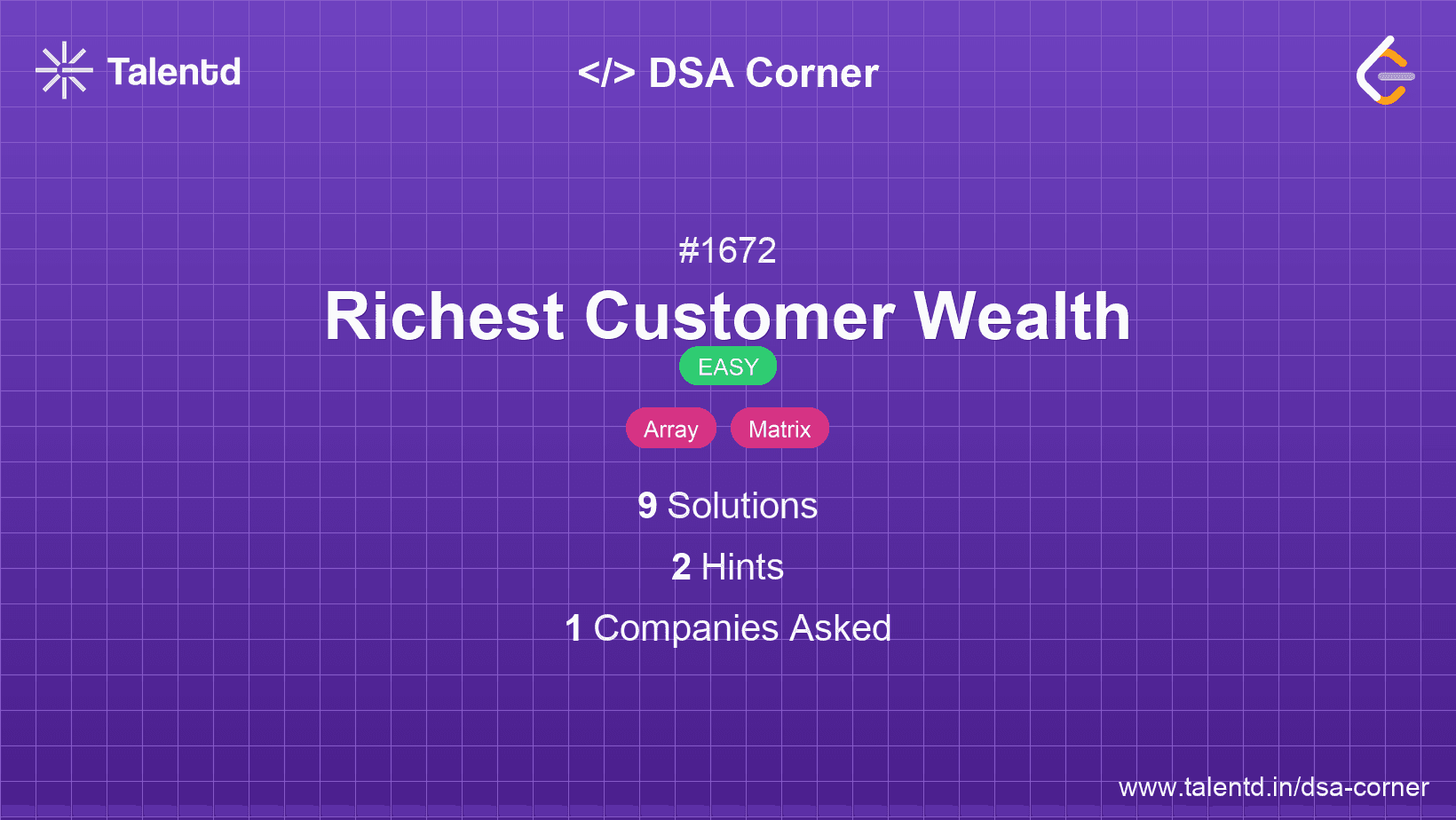 Problem visualization for Richest Customer Wealth