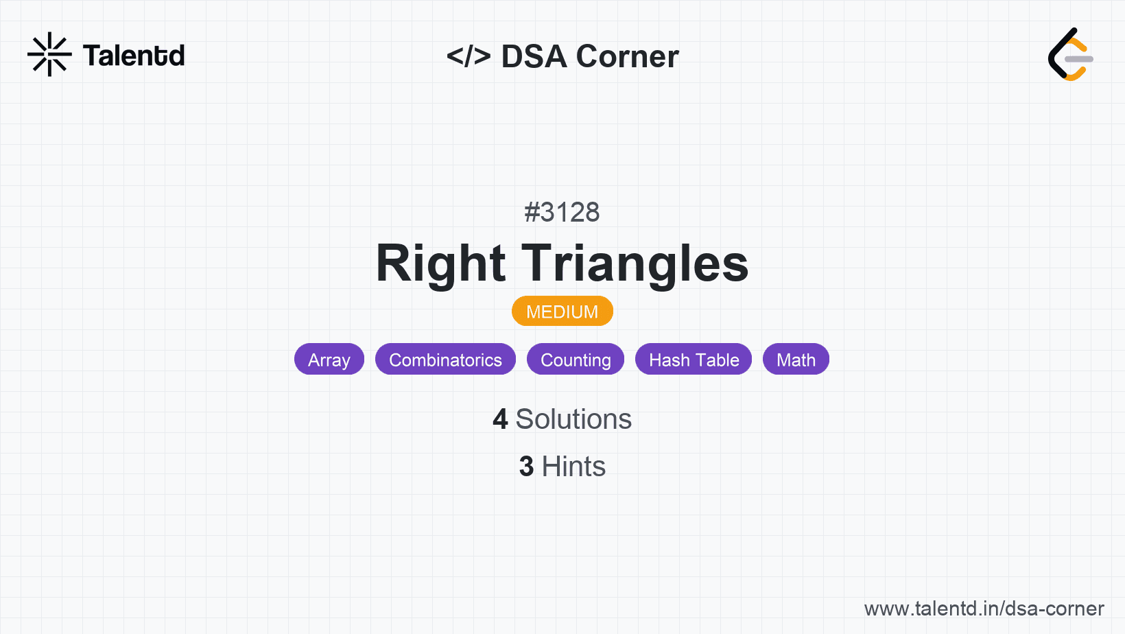 Problem visualization for Right Triangles