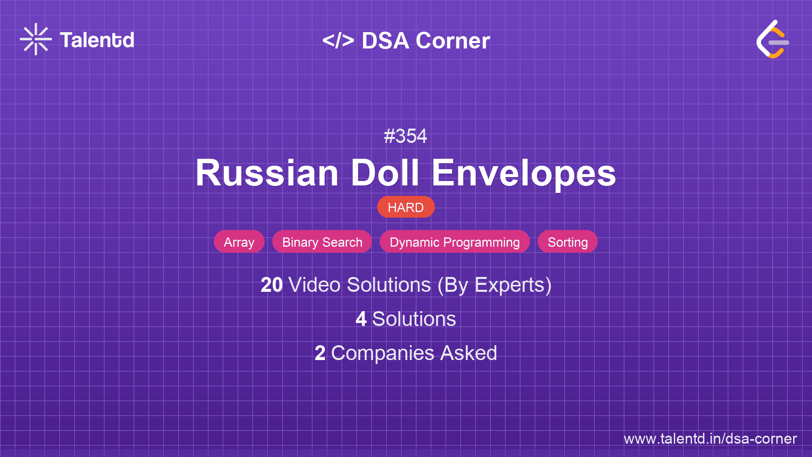 Problem visualization for Russian Doll Envelopes