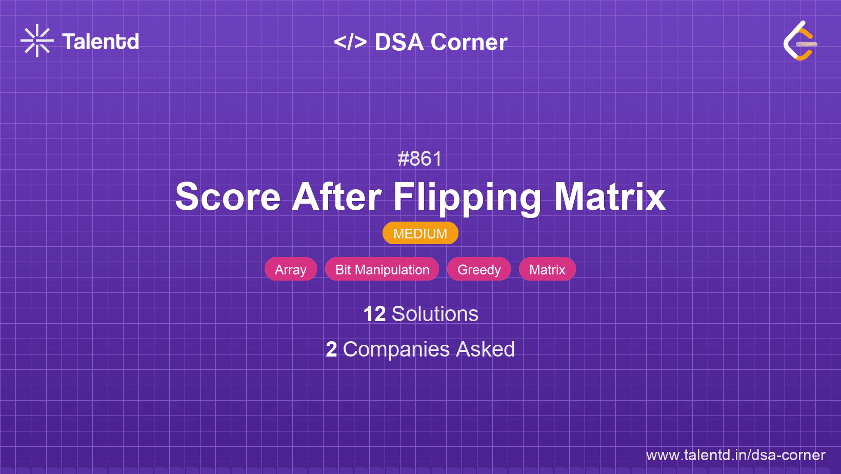 Problem visualization for Score After Flipping Matrix
