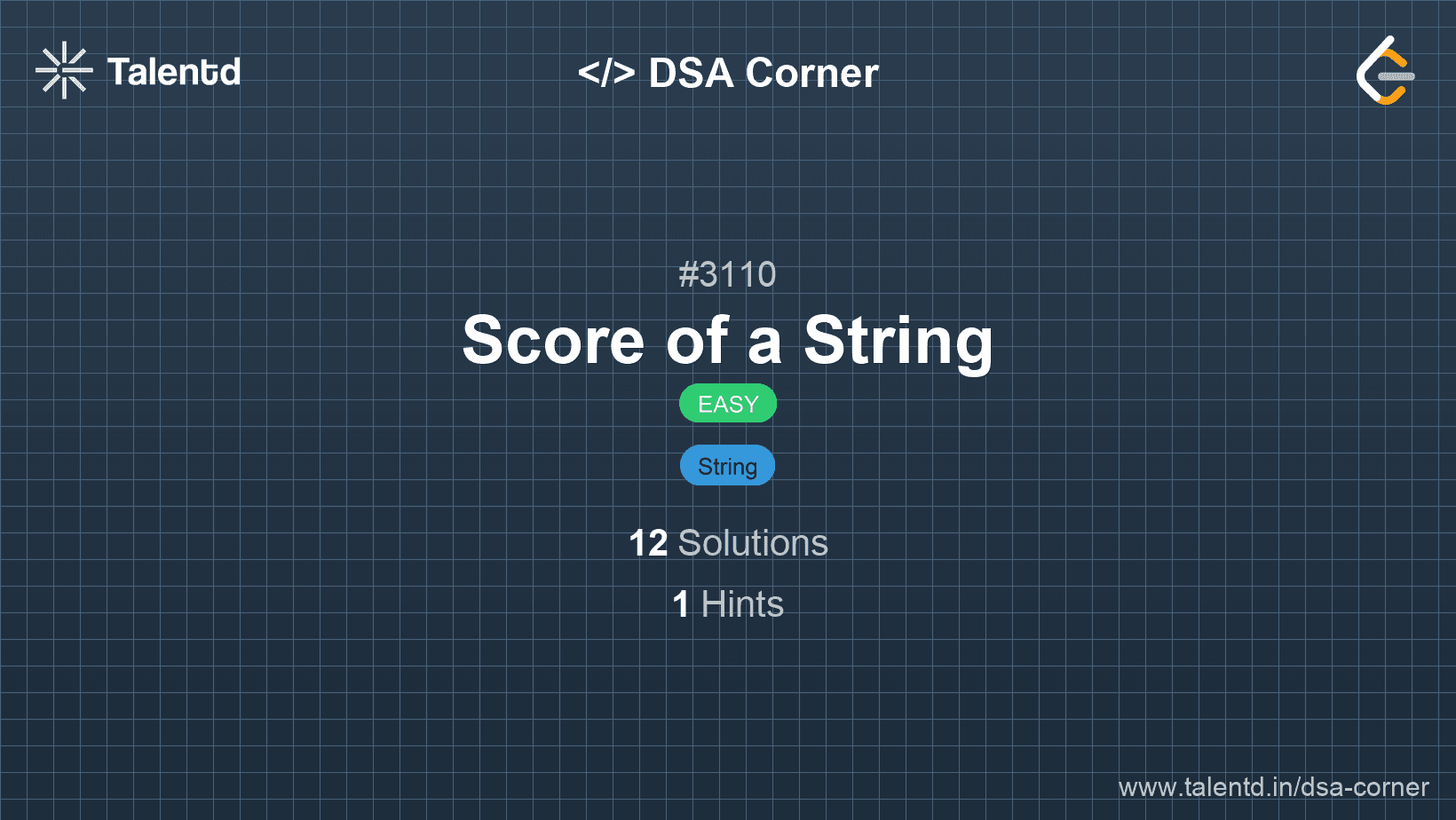 Problem visualization for Score of a String